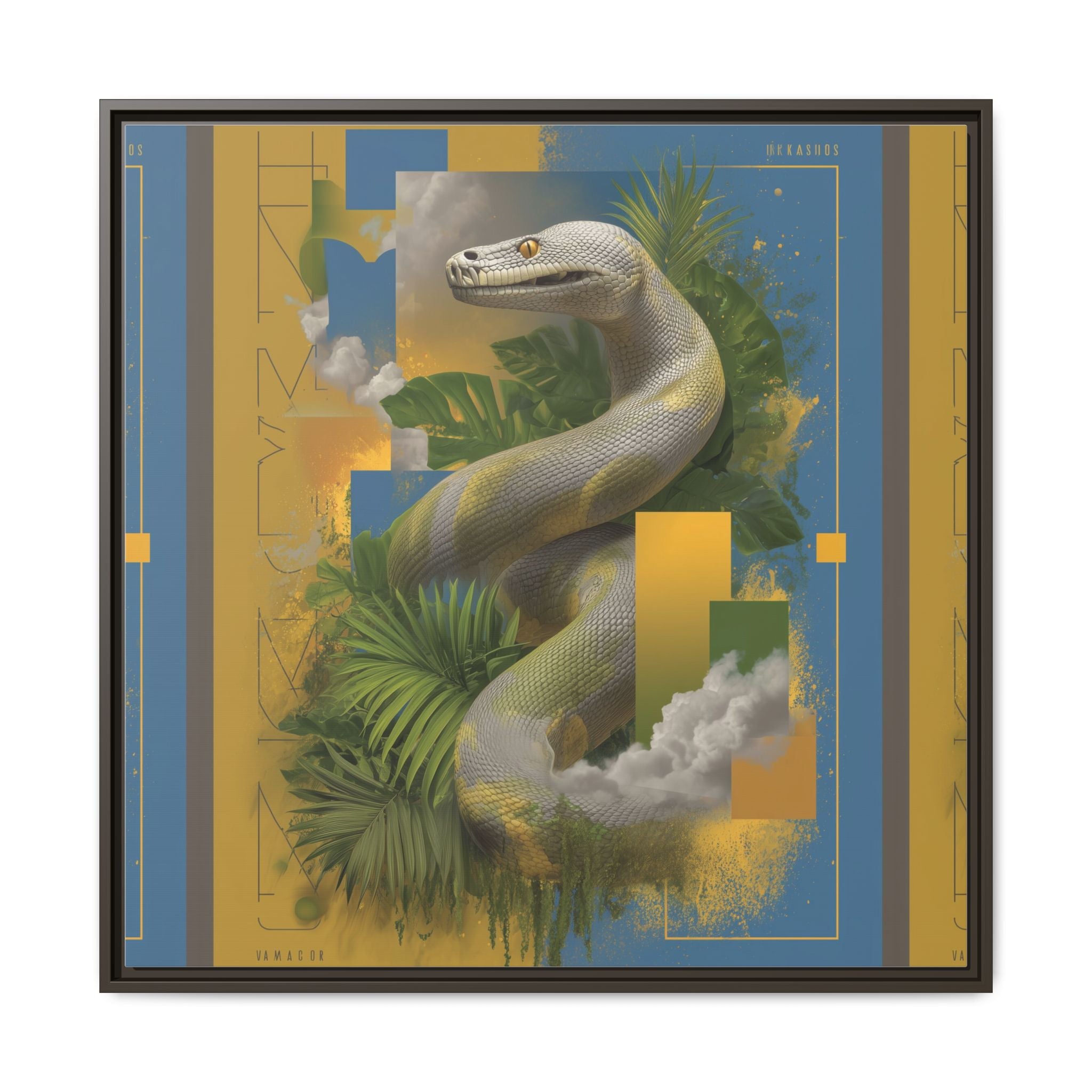 Serpent of Surreal Geometries: Tropical Hyperrealism, Digital Snake Illustration   |    Custom Orders Available