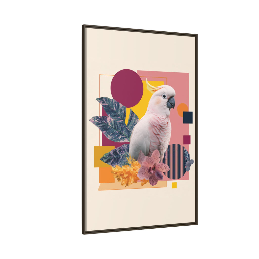 Cockatoo Geometric Framed Print : Tropical Digital Collage, Modern Abstract Design   |  Personalized & Custom Orders Available