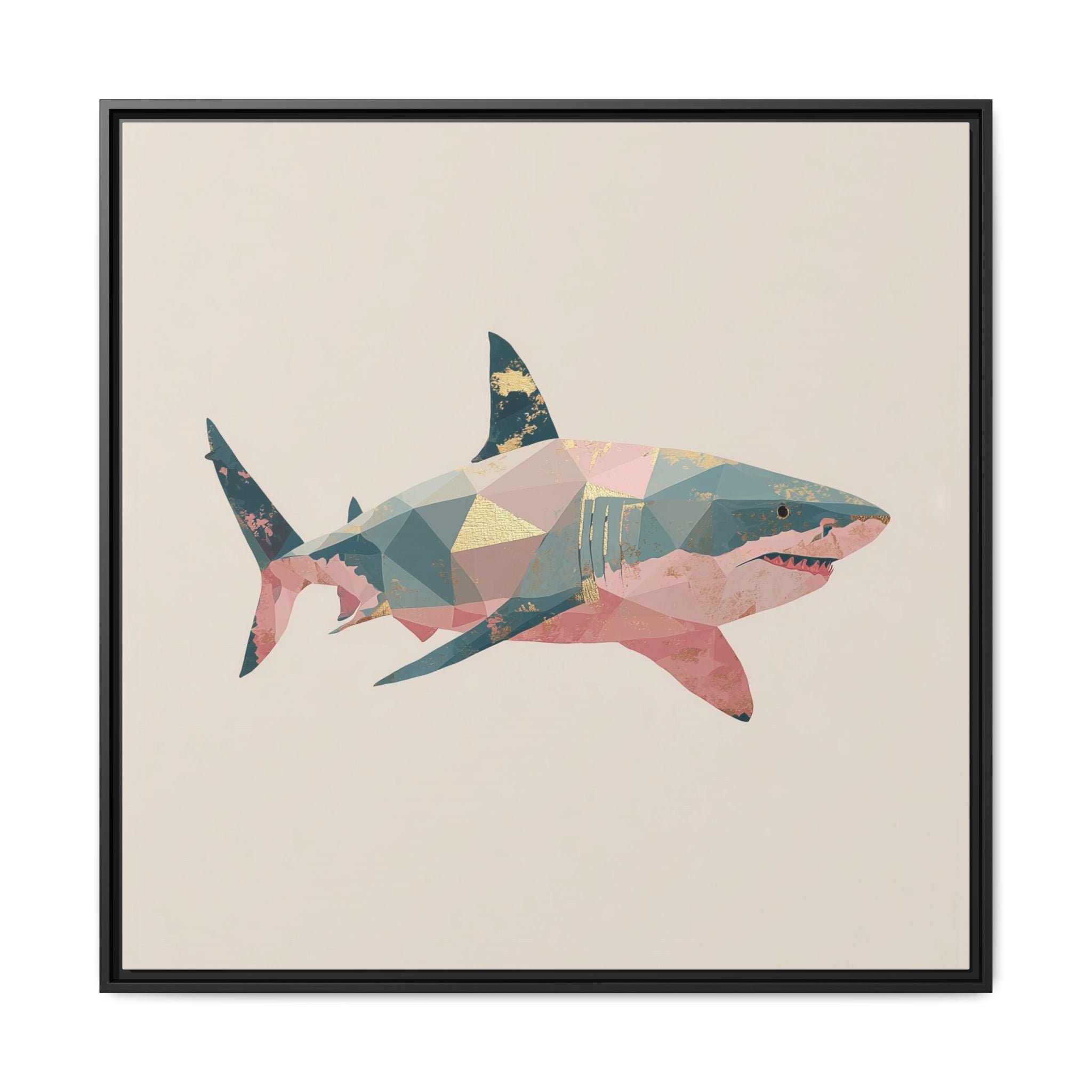 Geometric Shark Spectrum: Polygonal Marine Predator, Abstract Metallic Design   |  Personalized & Custom Orders Available
