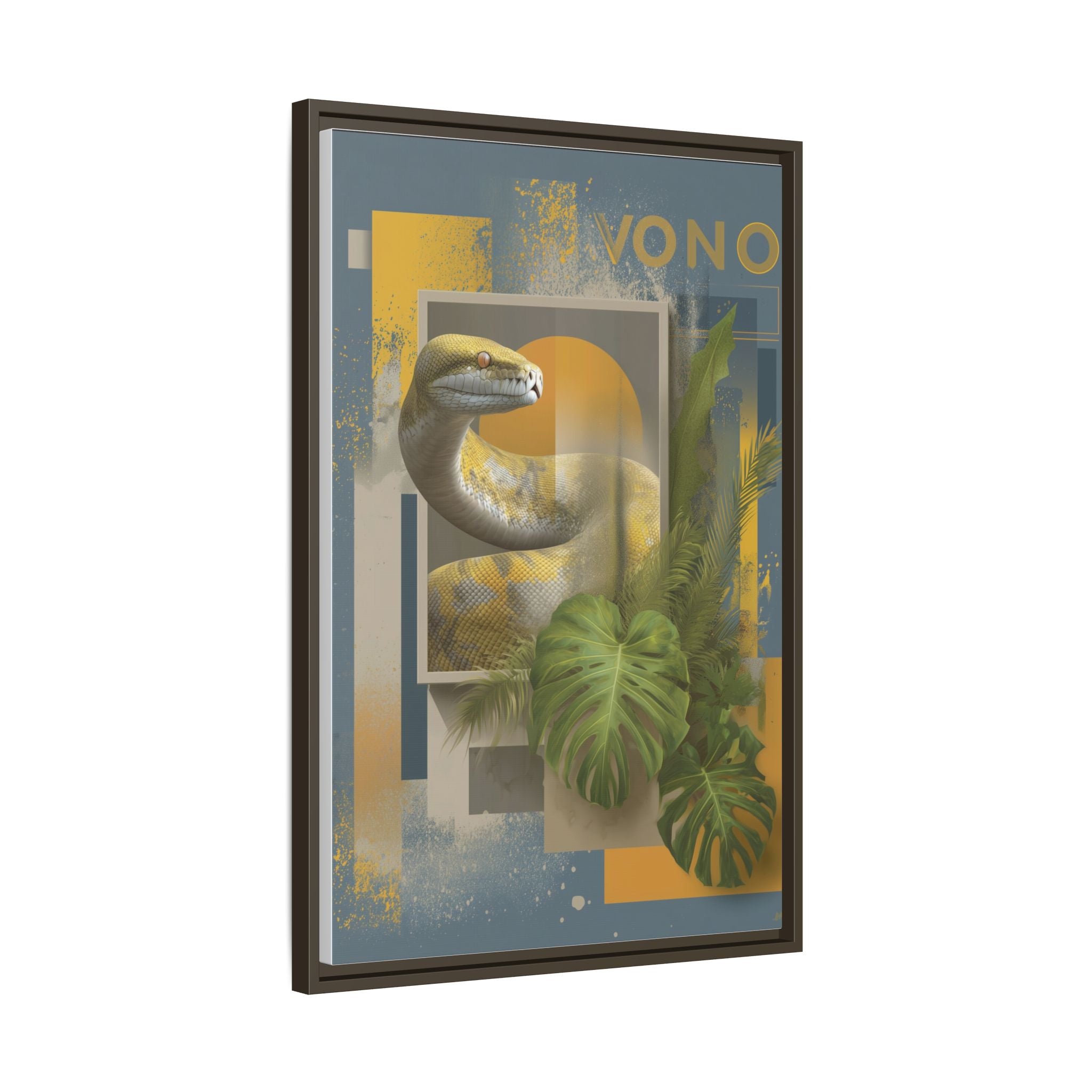 Serpent of Geometric Dimensions: Tropical Vono Design, Abstract Wildlife Art   |  Personalized & Custom Orders Available