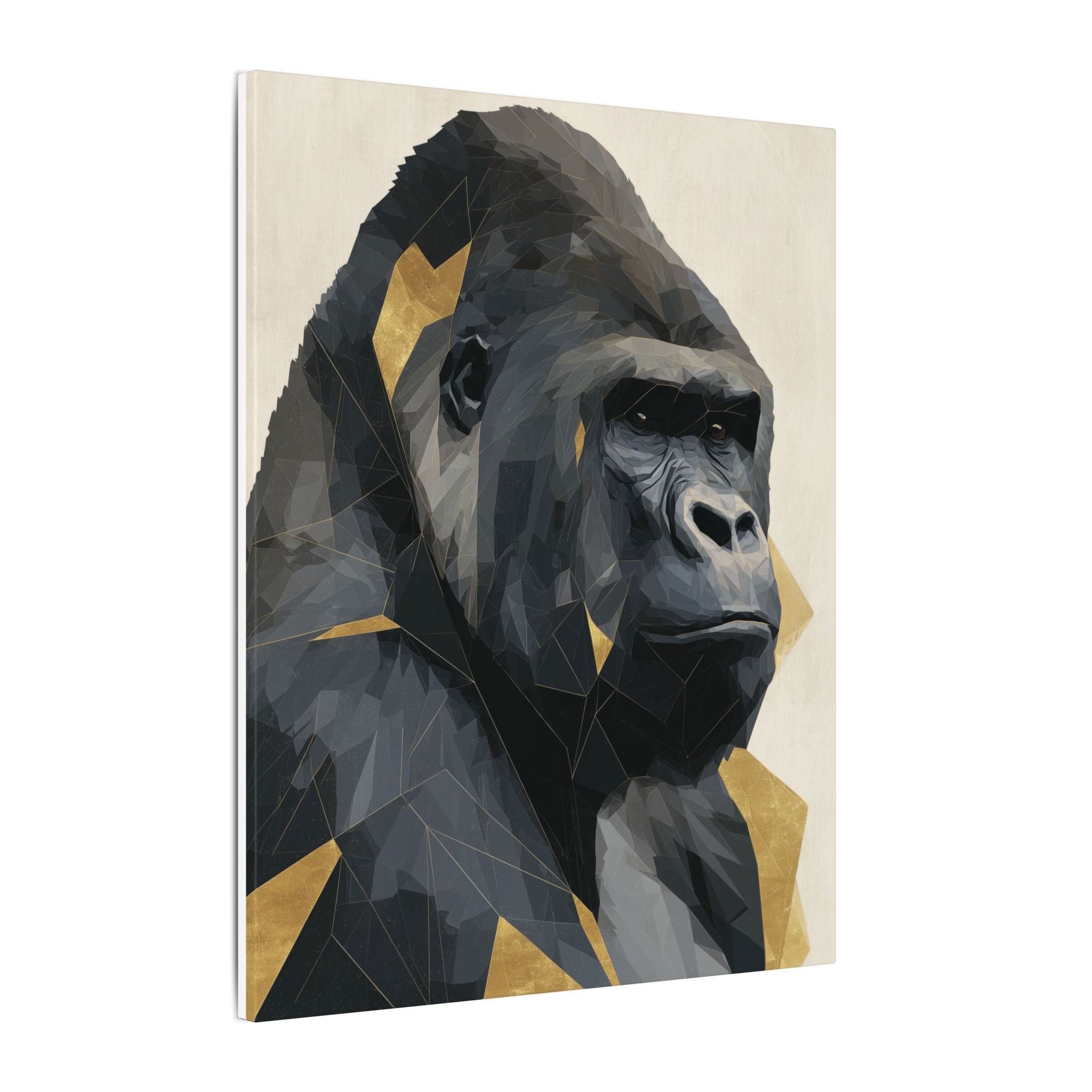 Fractured Primate: Geometric Gorilla Portrait, Low-Poly Animal Art, Modern Wildlife Visualization   |  Personalized & Custom Orders