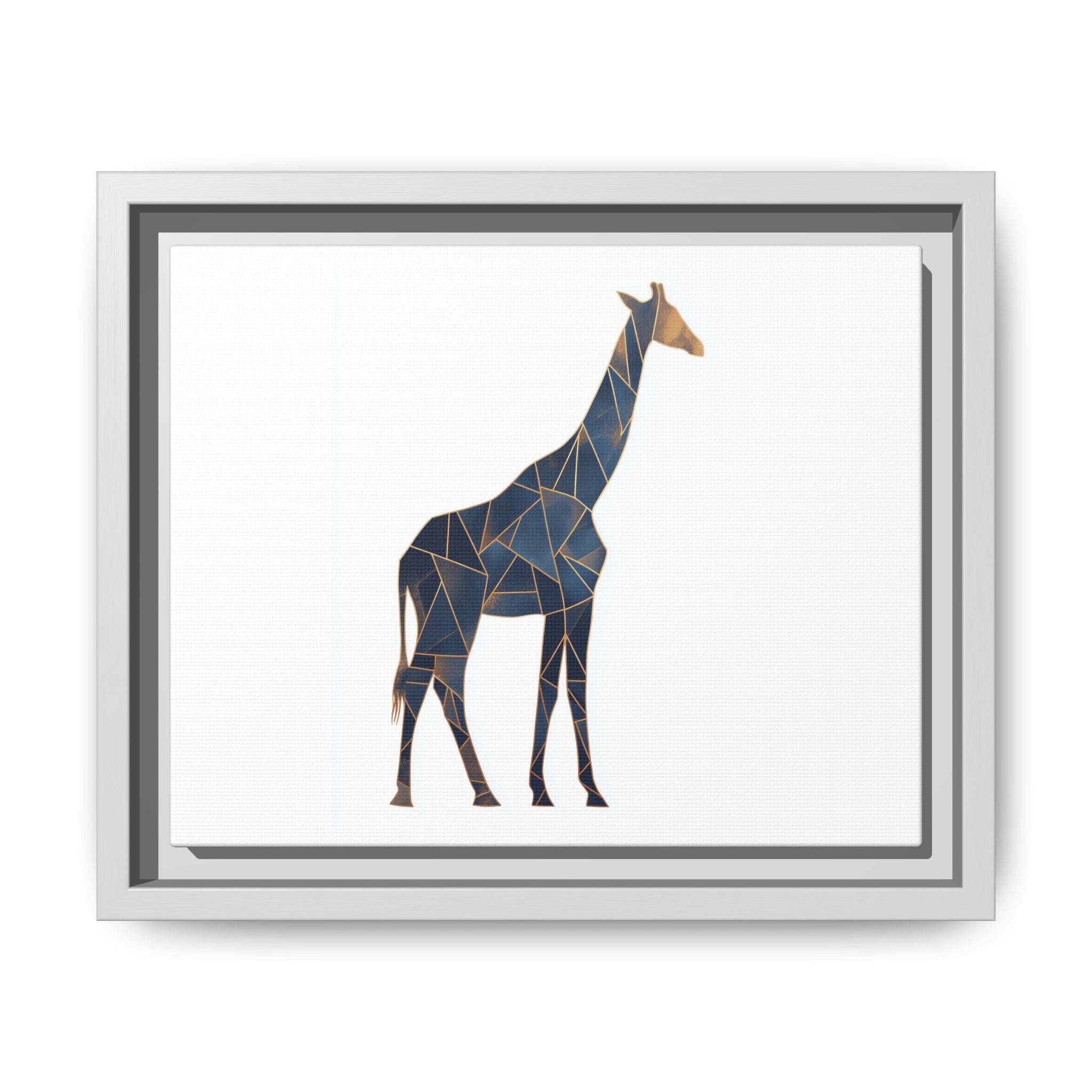 Fragmented Giraffe: Geometric Mosaic Art, Contemporary Blue Silhouette   |  Personalized & Custom Orders Available