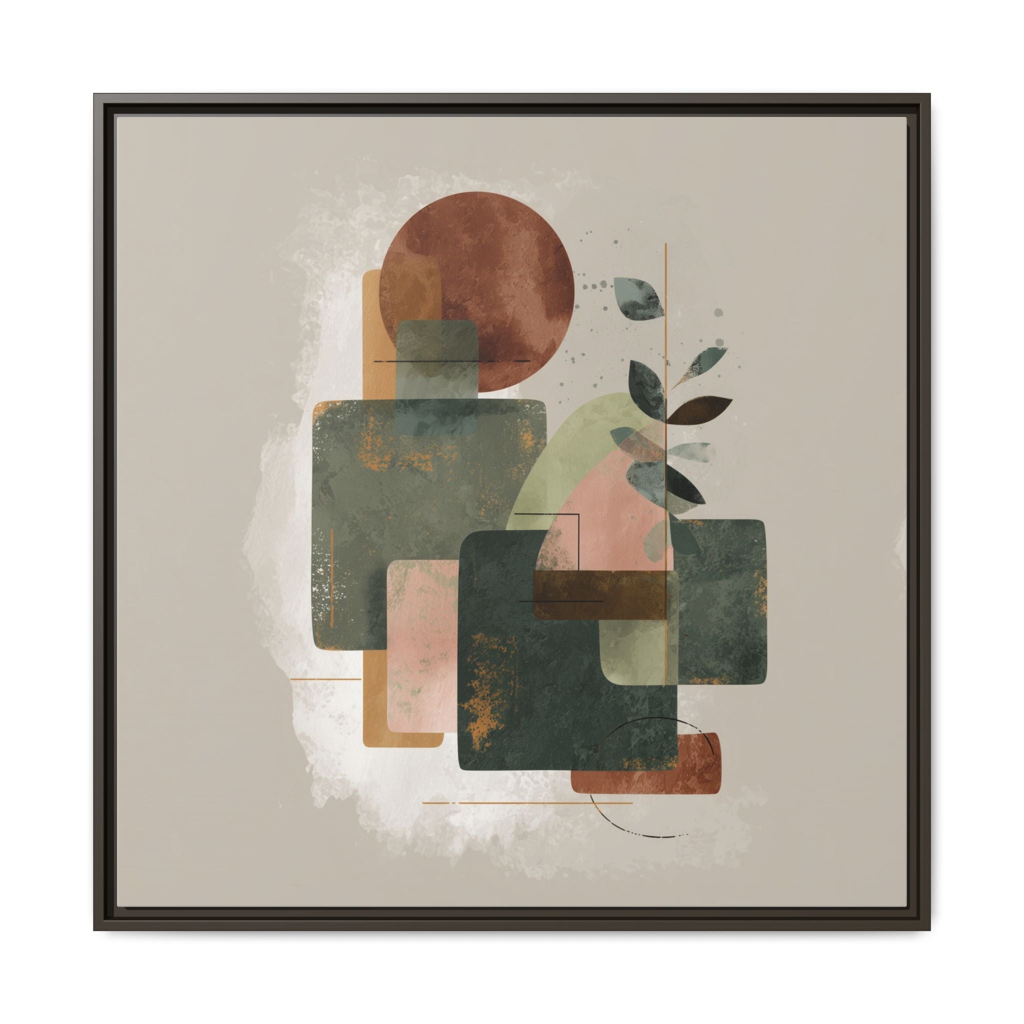 Geometric Harmony: Abstract Watercolor Composition, Mid-Century Modern Design, Organic Shapes   |   Custom Orders Accepted