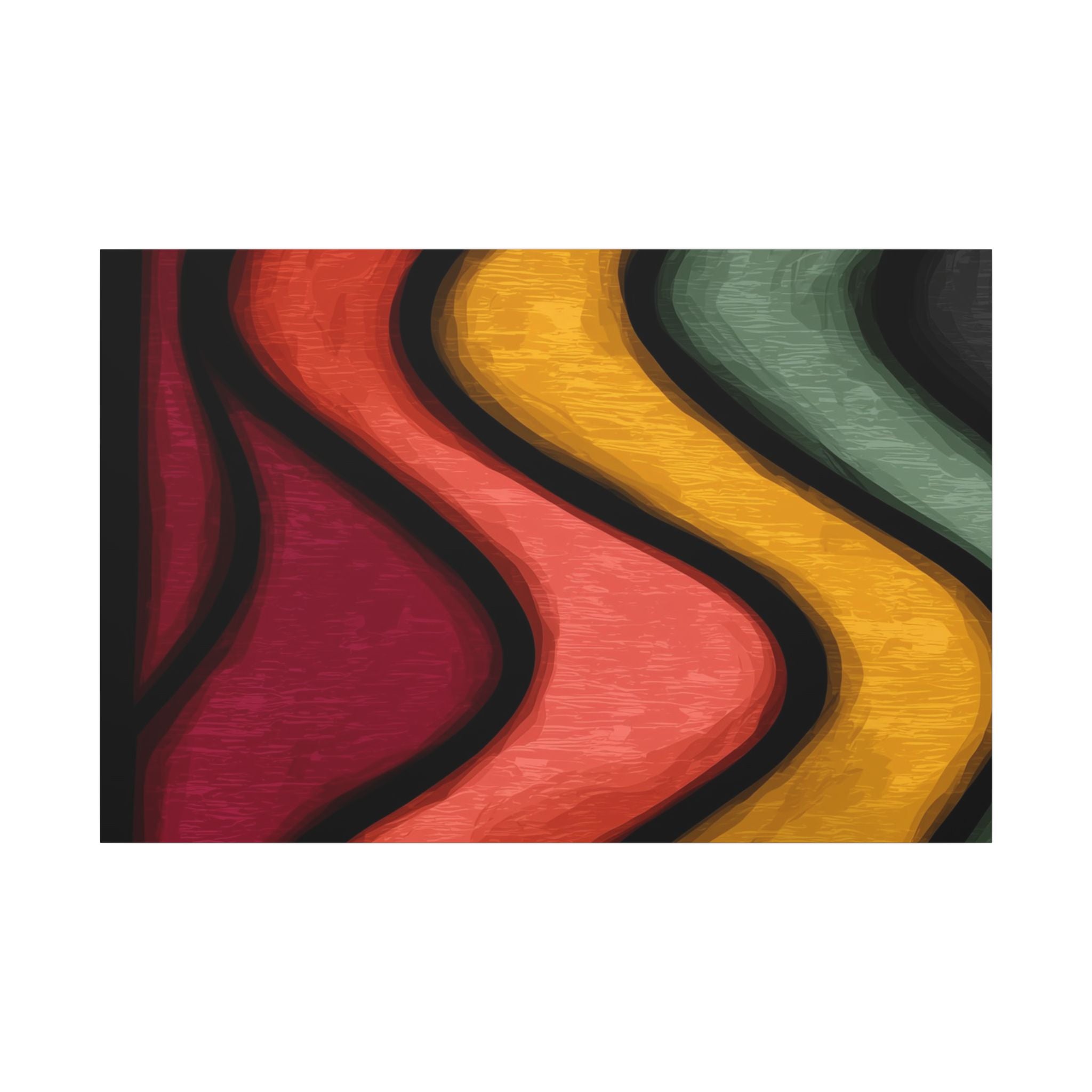Autumnal Waves: Sinuous Organic Abstractions, Warm Color Landscape, Rhythmic Painterly Flow   |   Custom Orders Accepted