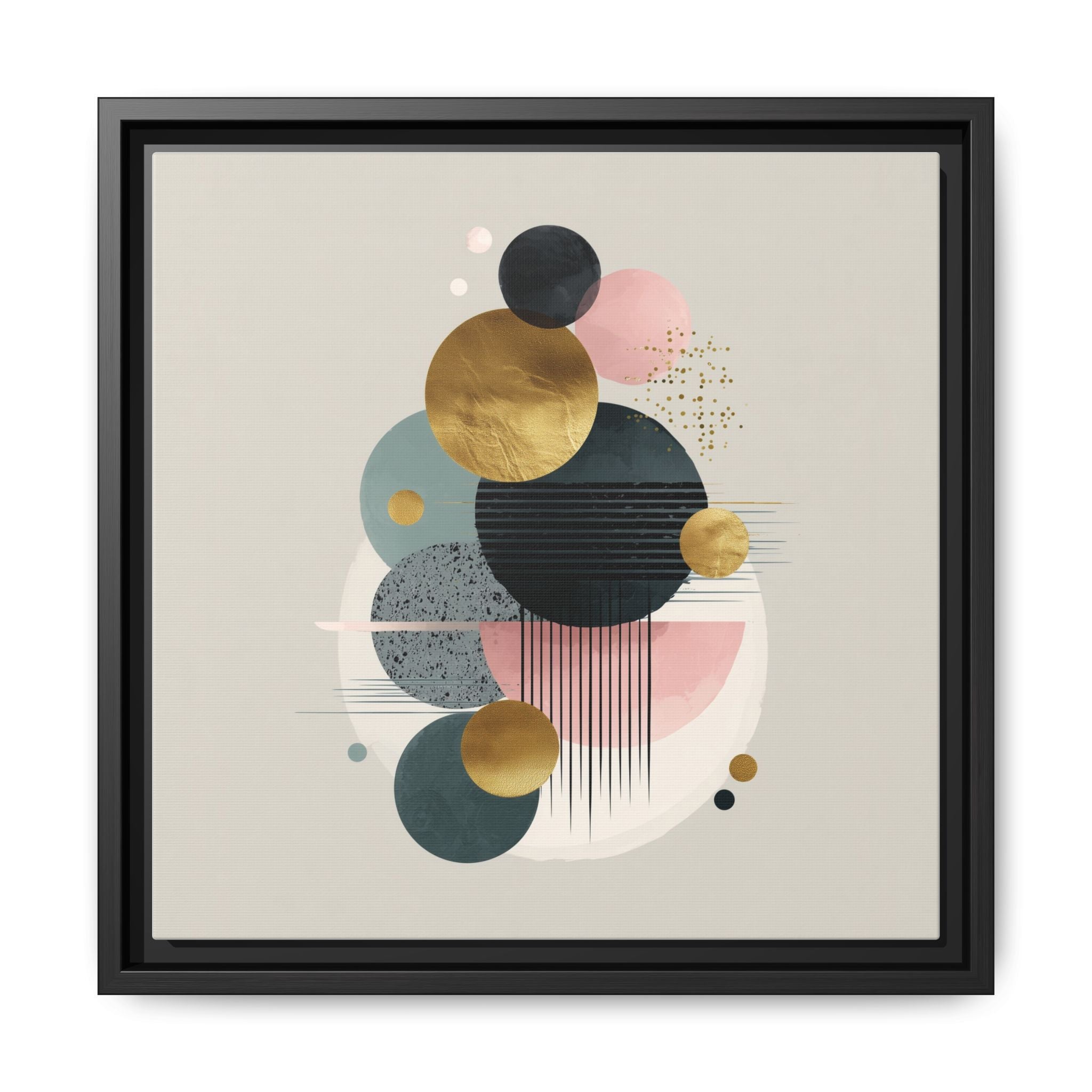 Geometric Harmony: Intersecting Circles, Mid-Century Modern Design, Abstract Metallic Composition   |   Custom Orders Accepted