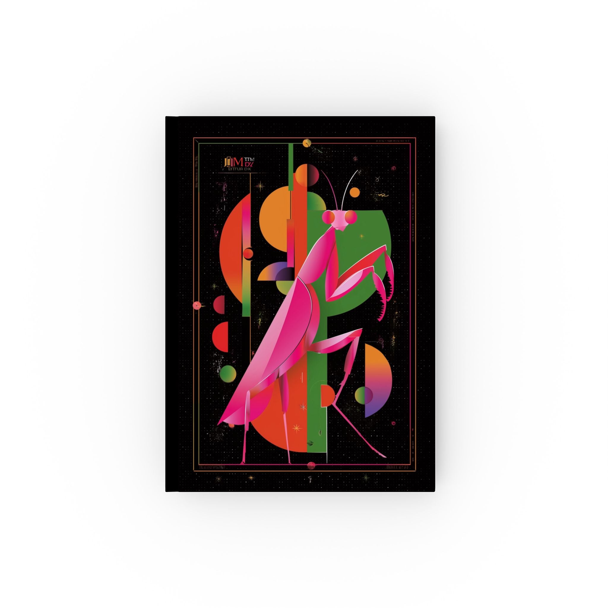 Cosmic Mantis: Geometric Insect Art, Cubist Space Illustration Personalized Journal   |
