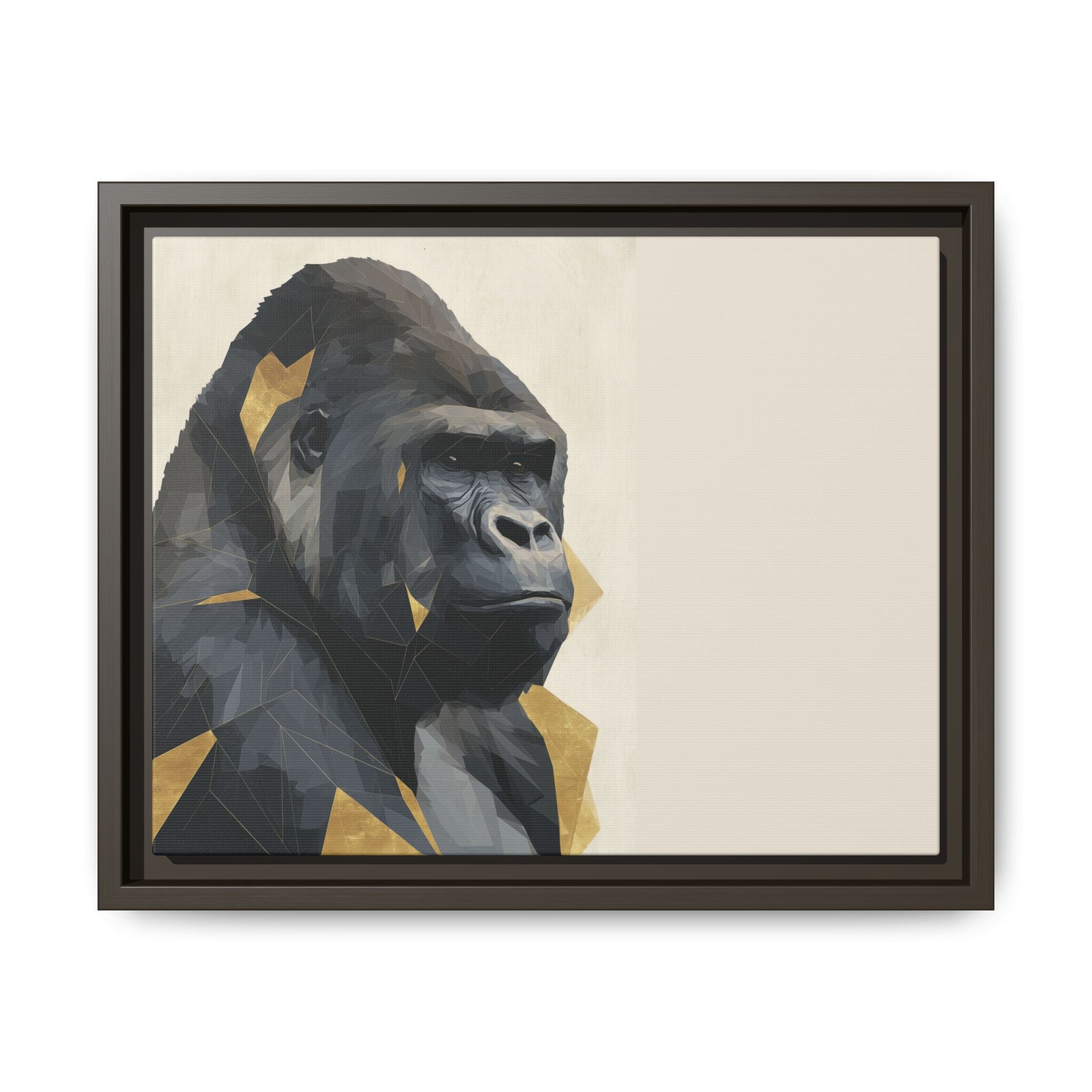 Primal Geometry: Polygonal Gorilla Portrait, Modern Metallic Wildlife Art   |  Personalized & Custom Orders Available