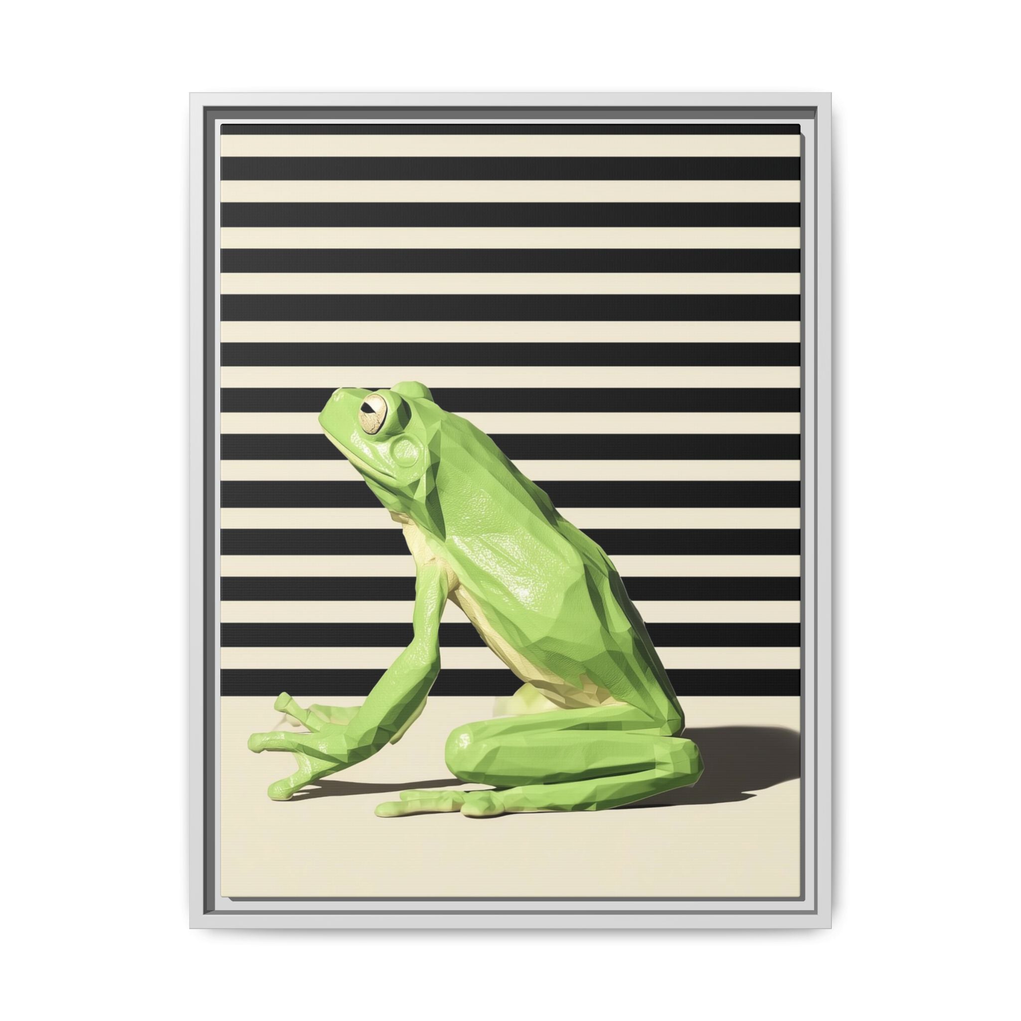 Geometric Frog Framed Print : Low-Poly Amphibian Design, Contemporary Minimalist Art   |  Personalized & Custom Orders Available