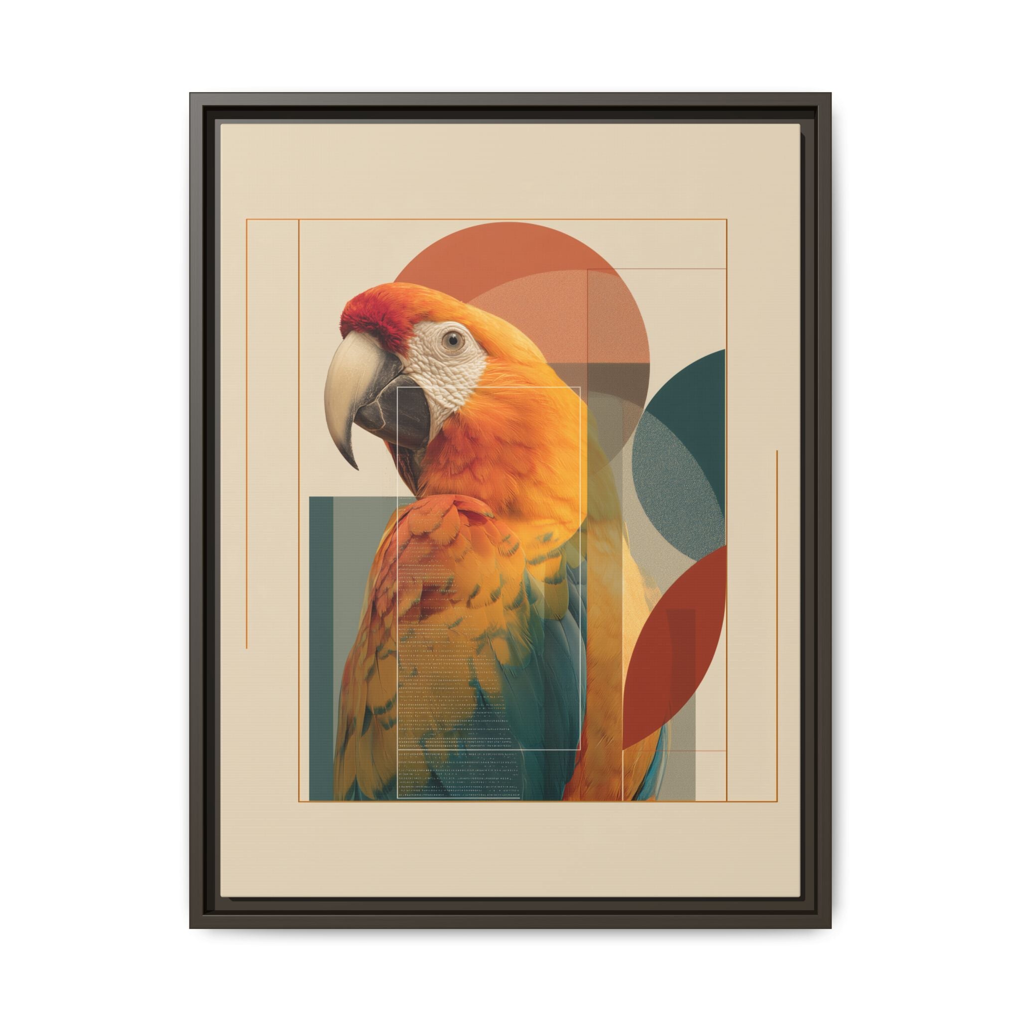 Macaw Geometry: Vibrant Avian Portrait, Modernist Graphic Design   |  Personalized & Custom Orders Available