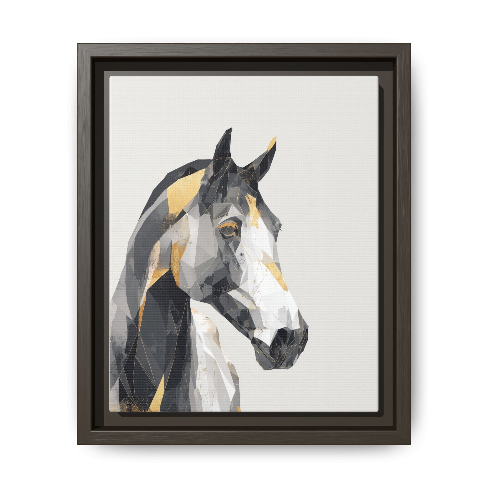 Geometric Equine Framed Print : Polygonal Horse Portrait, Modern Abstract Geometric Art   |  Personalized & Custom Orders Available