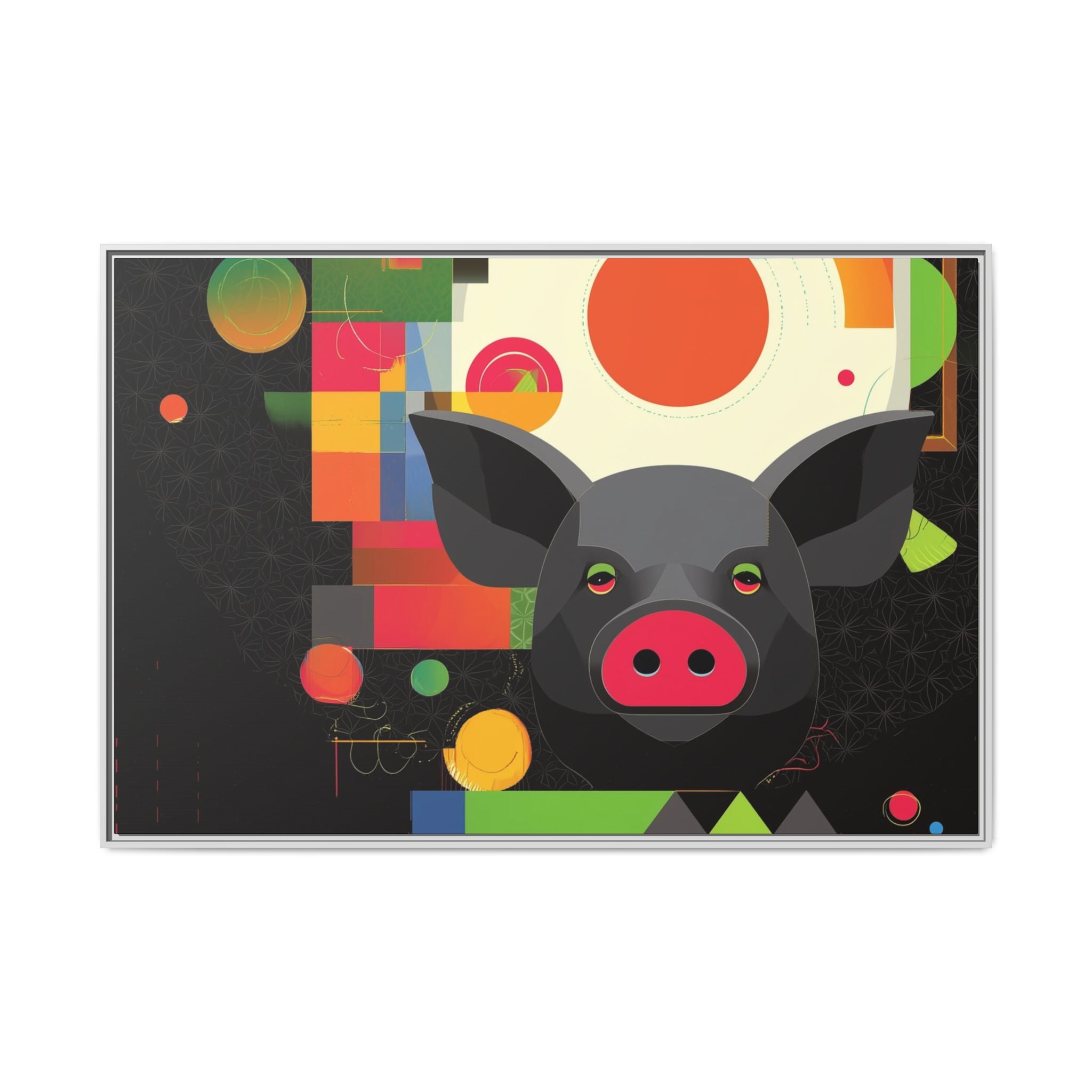 Prismatic Pig: Geometric Abstract Design, Digital Graphic Art Illustration   |    Custom Orders Available