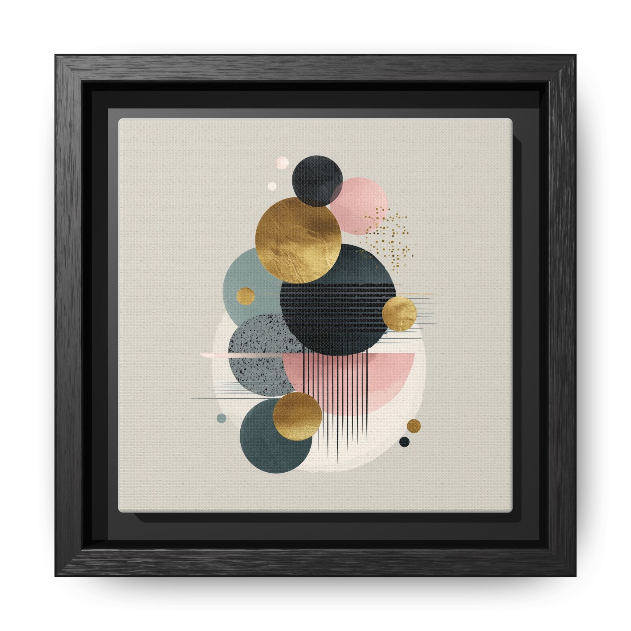 Geometric Harmony: Intersecting Circles, Mid-Century Modern Design, Abstract Metallic Composition   |   Custom Orders Accepted