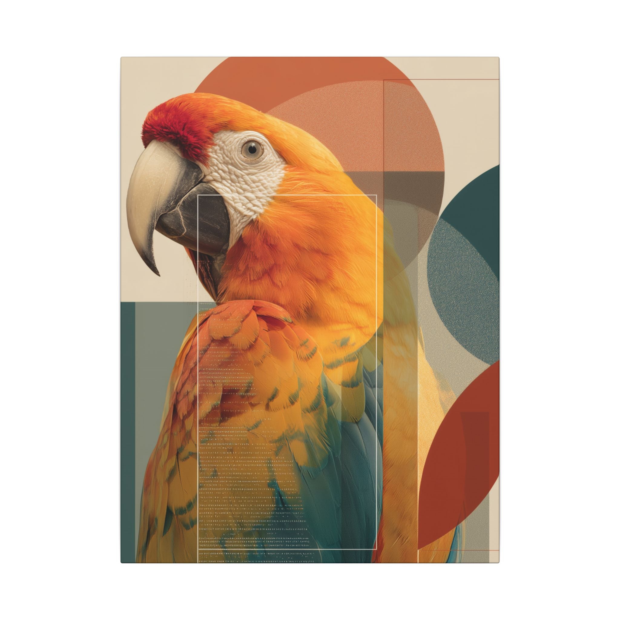 Geometric Macaw Portrait: Vibrant Avian Design, Modern Graphic Art Style   |    Custom Orders Available