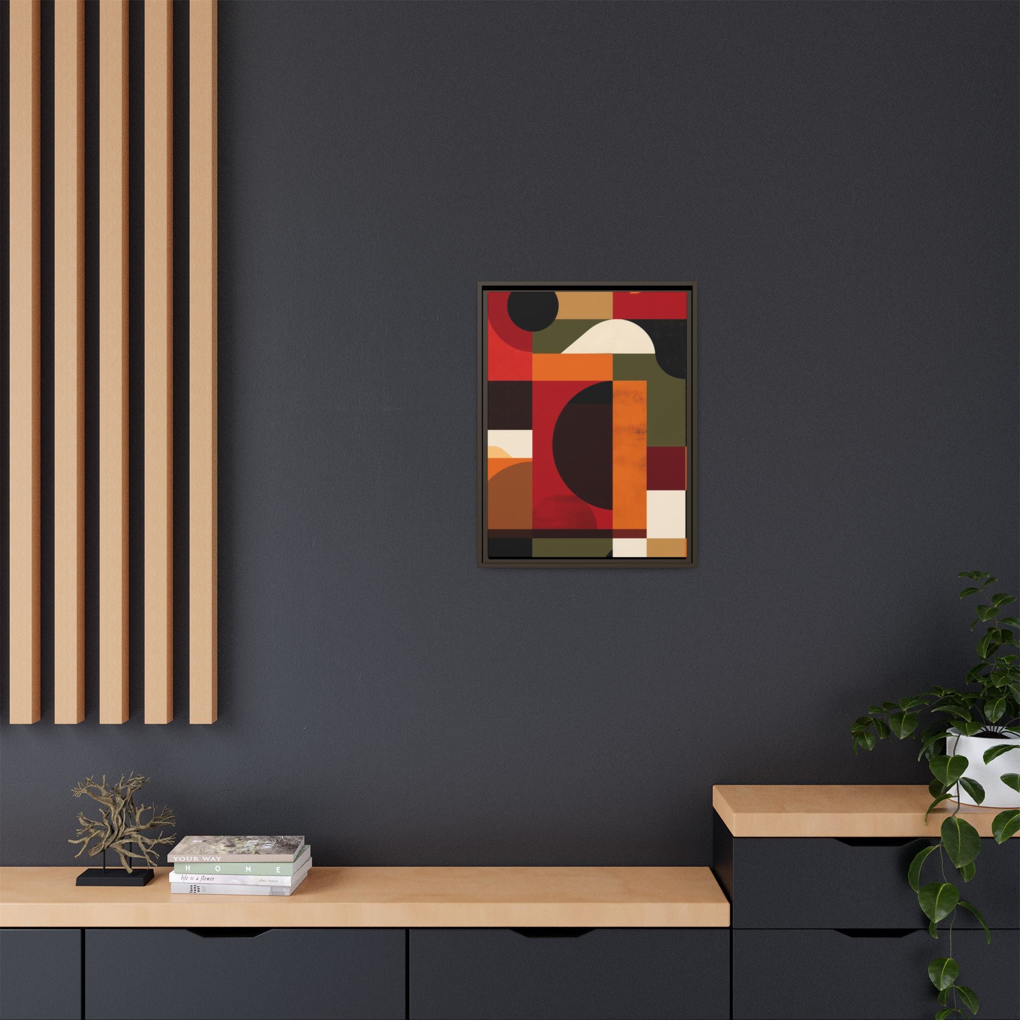 Geometric Convergence: Abstract Bauhaus Design, Constructivist Color Blocks, Architectural Art Composition   |   Custom Orders Accepted