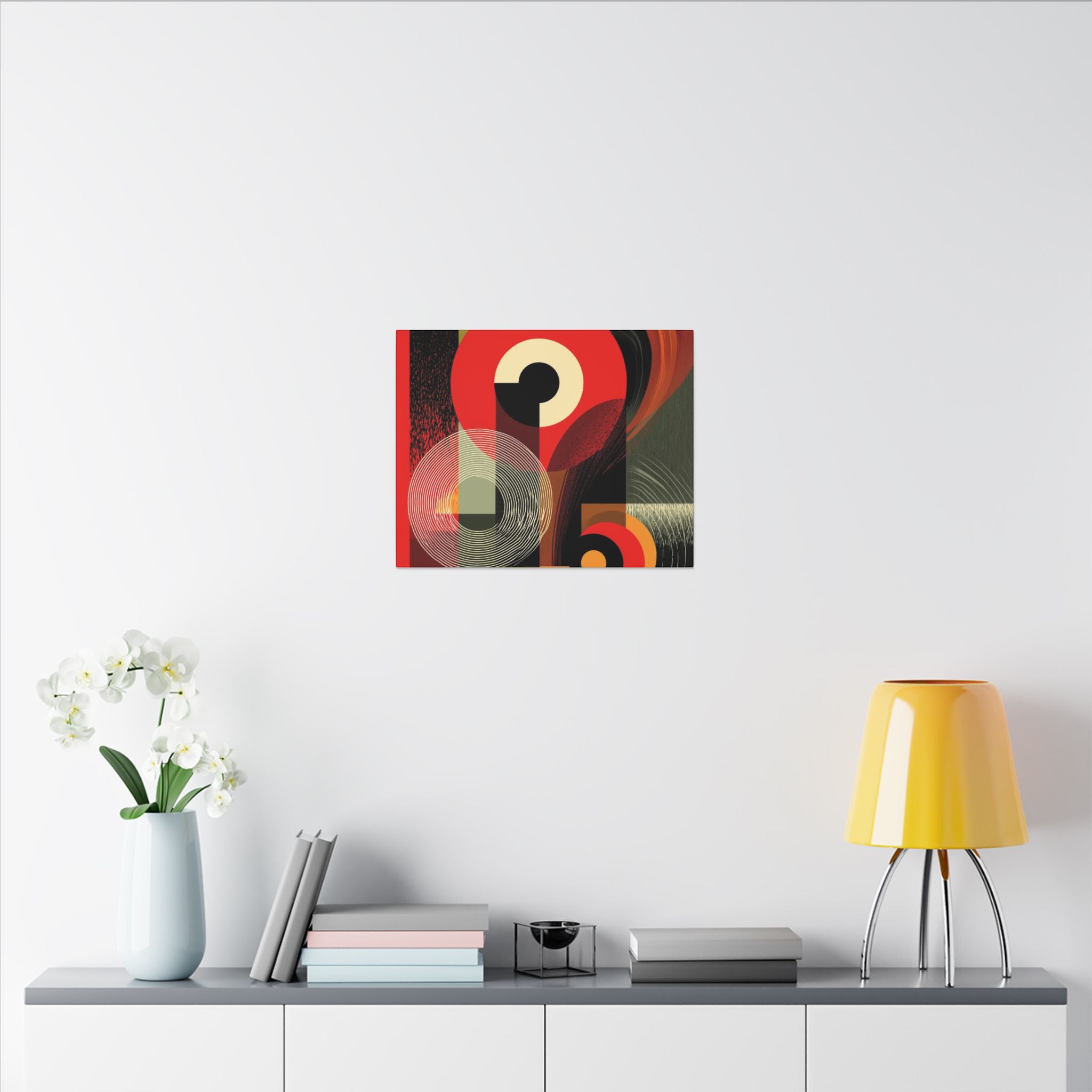 Geometric Convergence: Mid-Century Modern Abstract, Constructivist Design Principles, Bold Chromatic Composition   |   Custom Orders