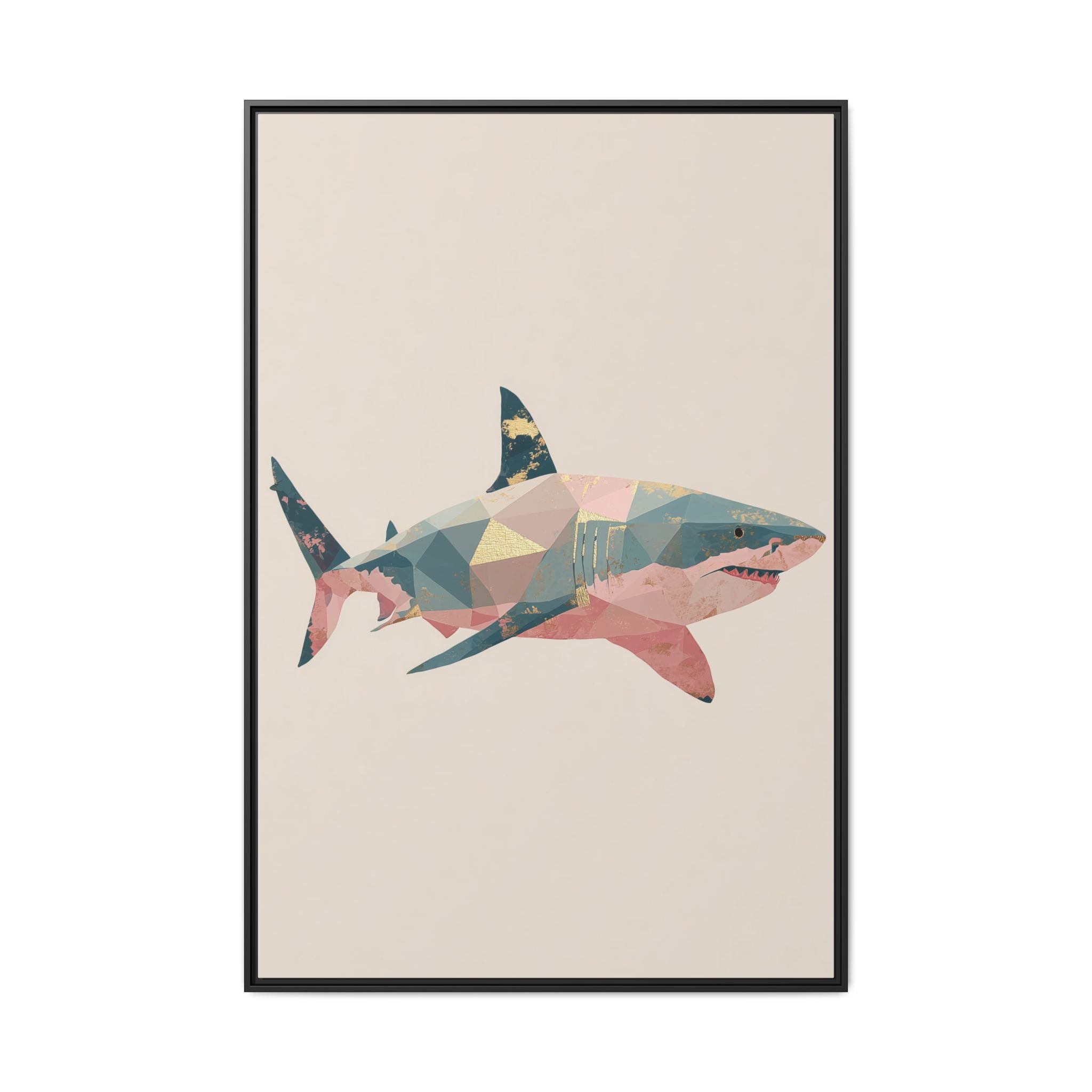 Geometric Shark Spectrum: Polygonal Marine Predator, Abstract Metallic Design   |  Personalized & Custom Orders Available