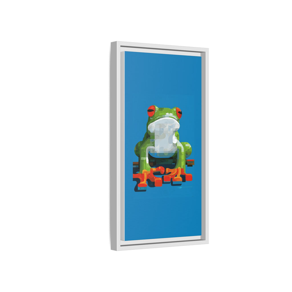 Mosaic Amphibian: Geometric Frog Portrait, Digital Pixel Art Illustration   |    Custom Orders Available