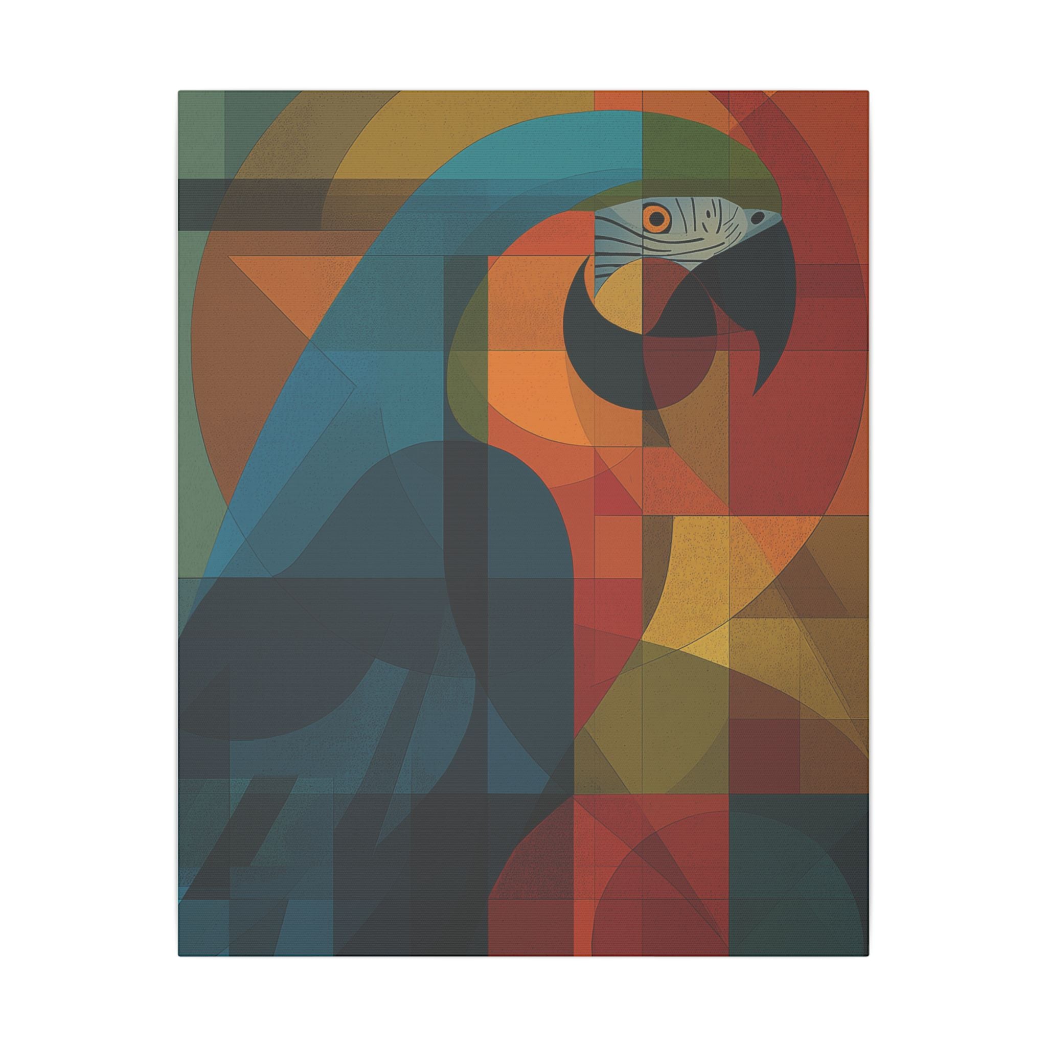 Prismatic Parrot: Cubist Mosaic, Geometric Abstract Bird Art   |    Custom Orders Available