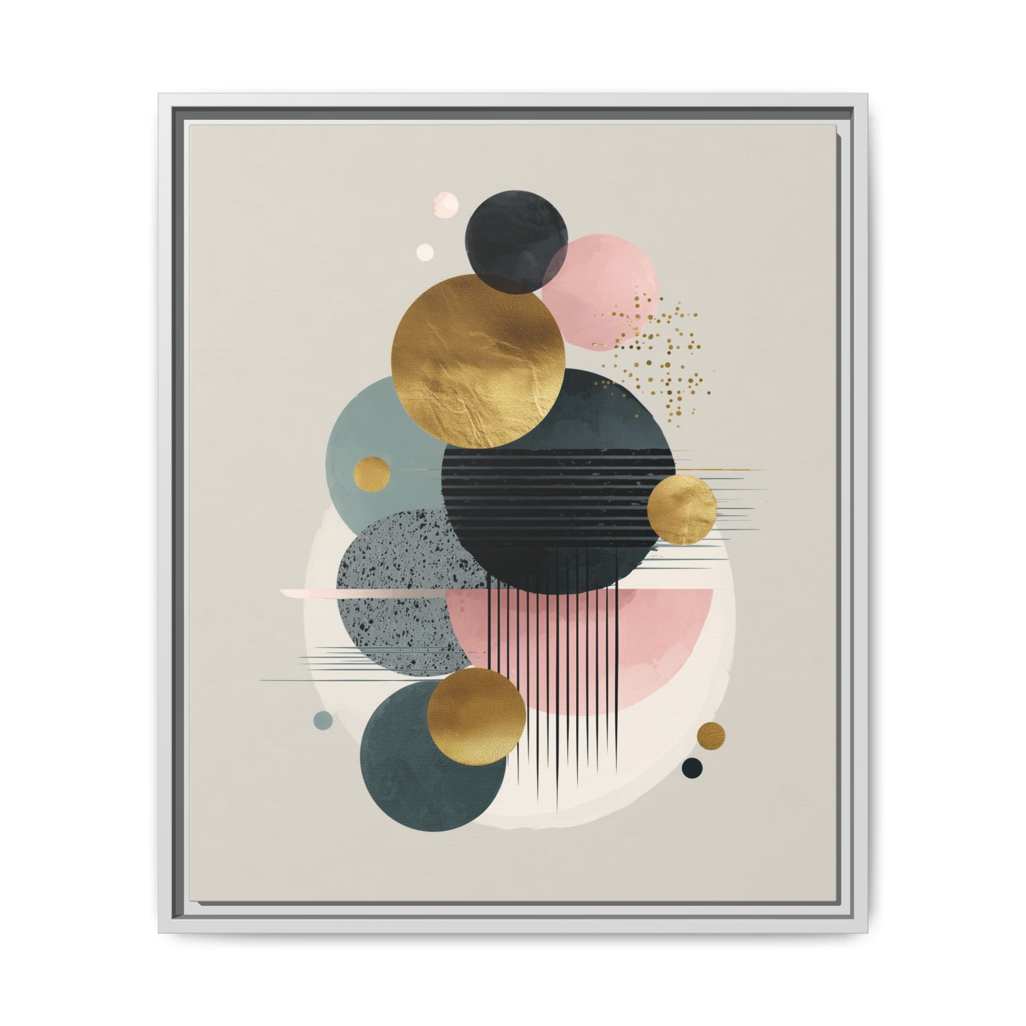 Geometric Harmony: Intersecting Circles, Mid-Century Modern Design, Abstract Metallic Composition   |   Custom Orders Accepted