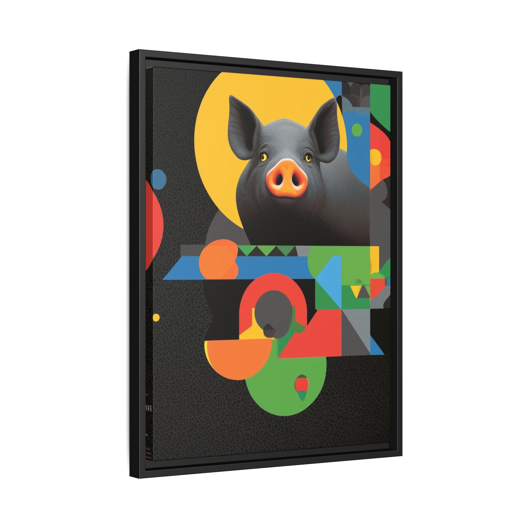 Geometric Pig Poster: Abstract Graphic Design, Colorful Modernist Composition   |    Custom Orders Available