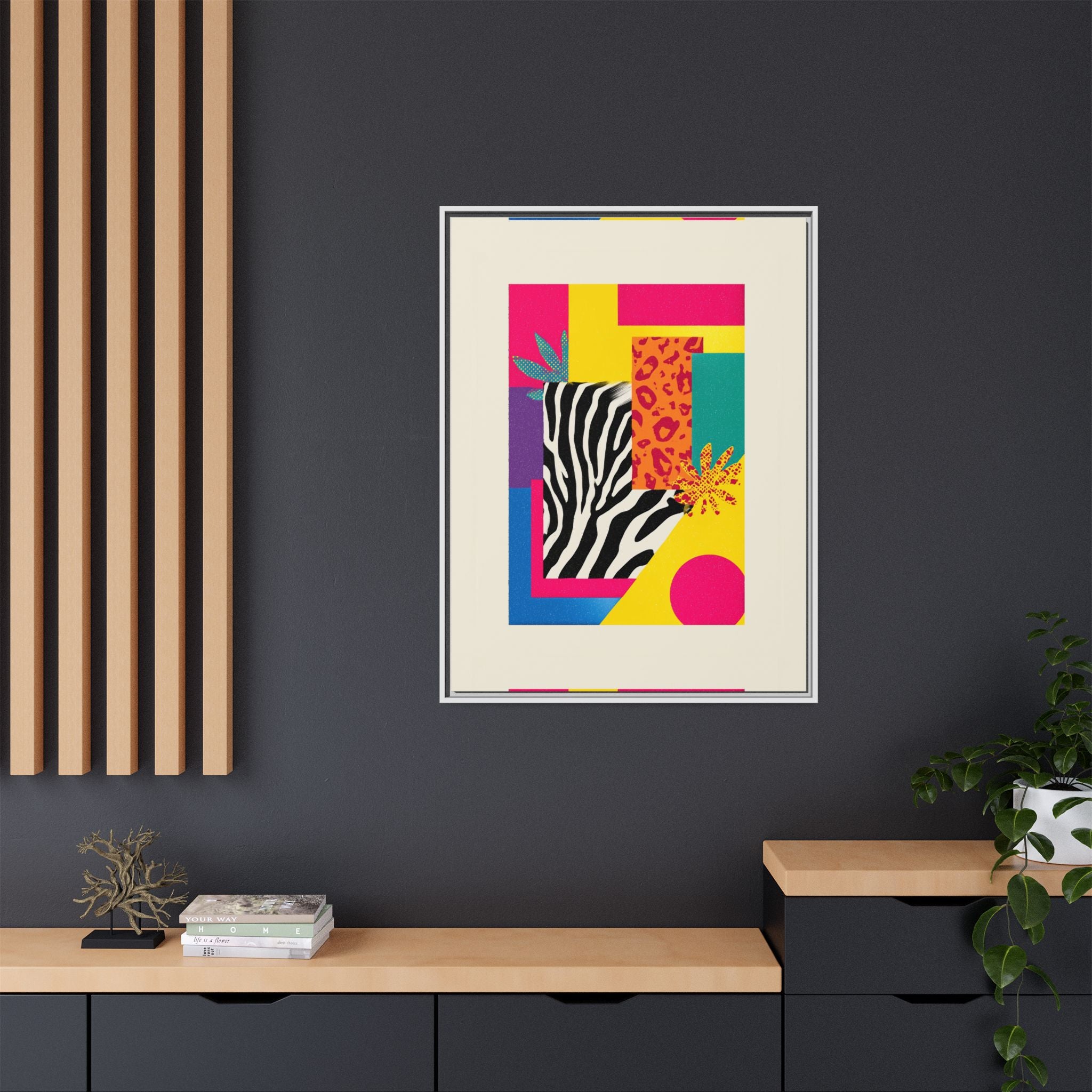 Zebra Stripes & Leopard Spots: 80s Pop Art Design, Memphis Style Graphic, Geometric Color Block Pattern   |   Custom Orders Accepted