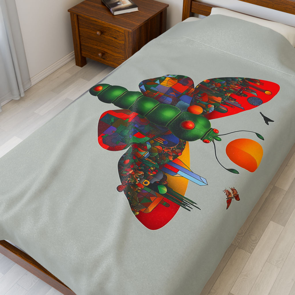 Personalized Urban Butterfly Quilt Cover, Doona Cover, Duvet, Geometric Digital Illustration   |    Custom Orders Available