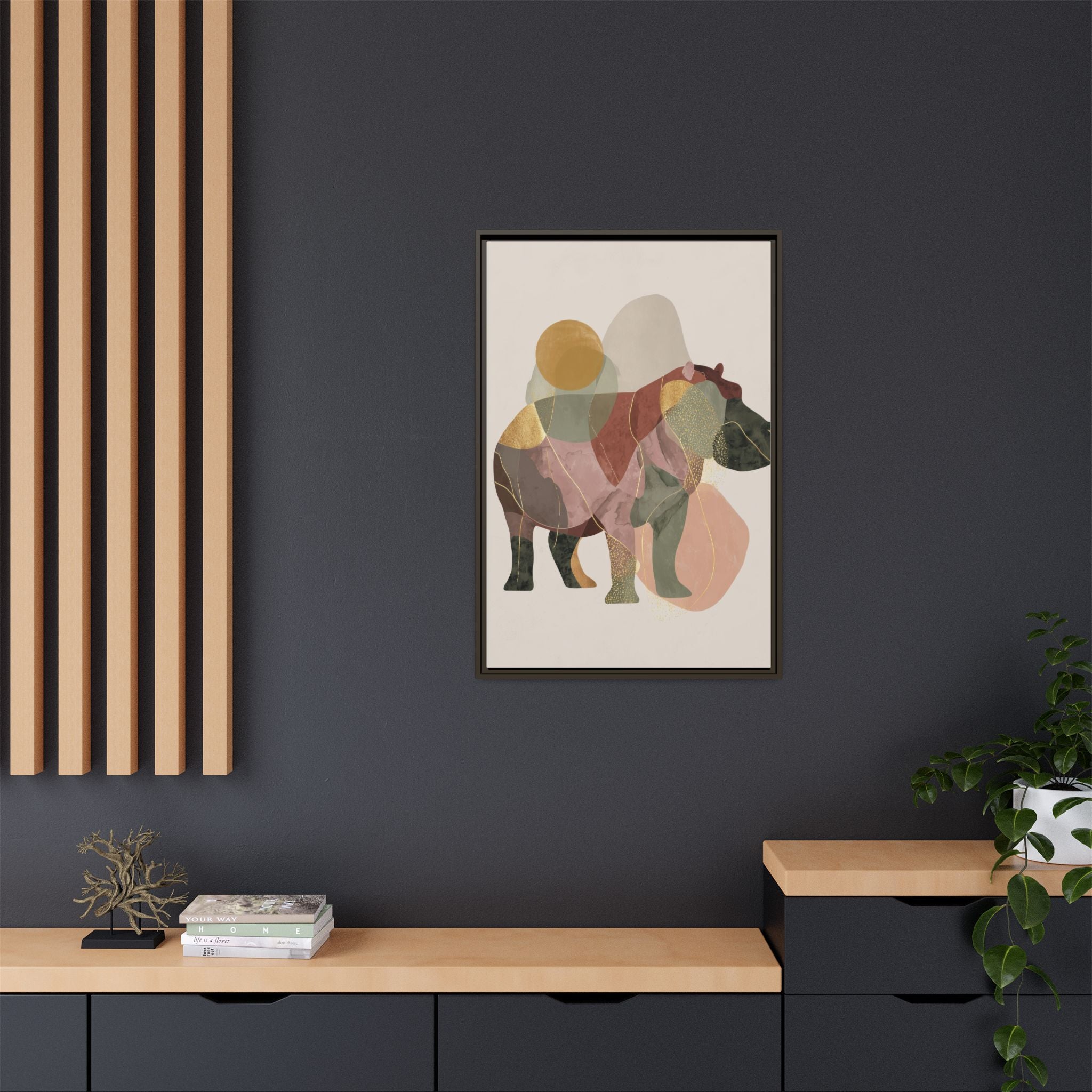 Fragmented Hippopotamus: Geometric Abstract Art, Minimalist Animal Portrait   |  Personalized & Custom Orders Available