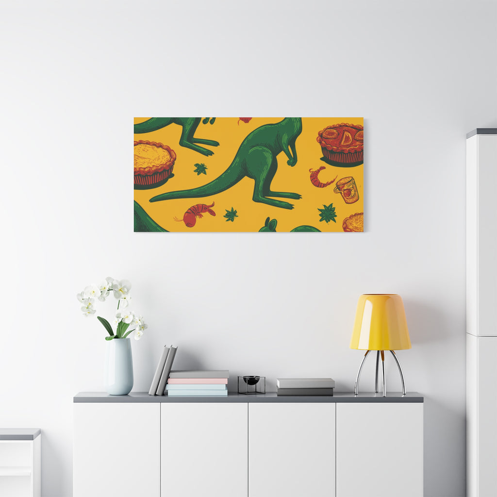 Kangaroo Canvas Wall Art, Vibrant Animal Decor, Unique Gift for Nature Lovers, Fun Kitchen Wall Hanging, Australian Themed Art