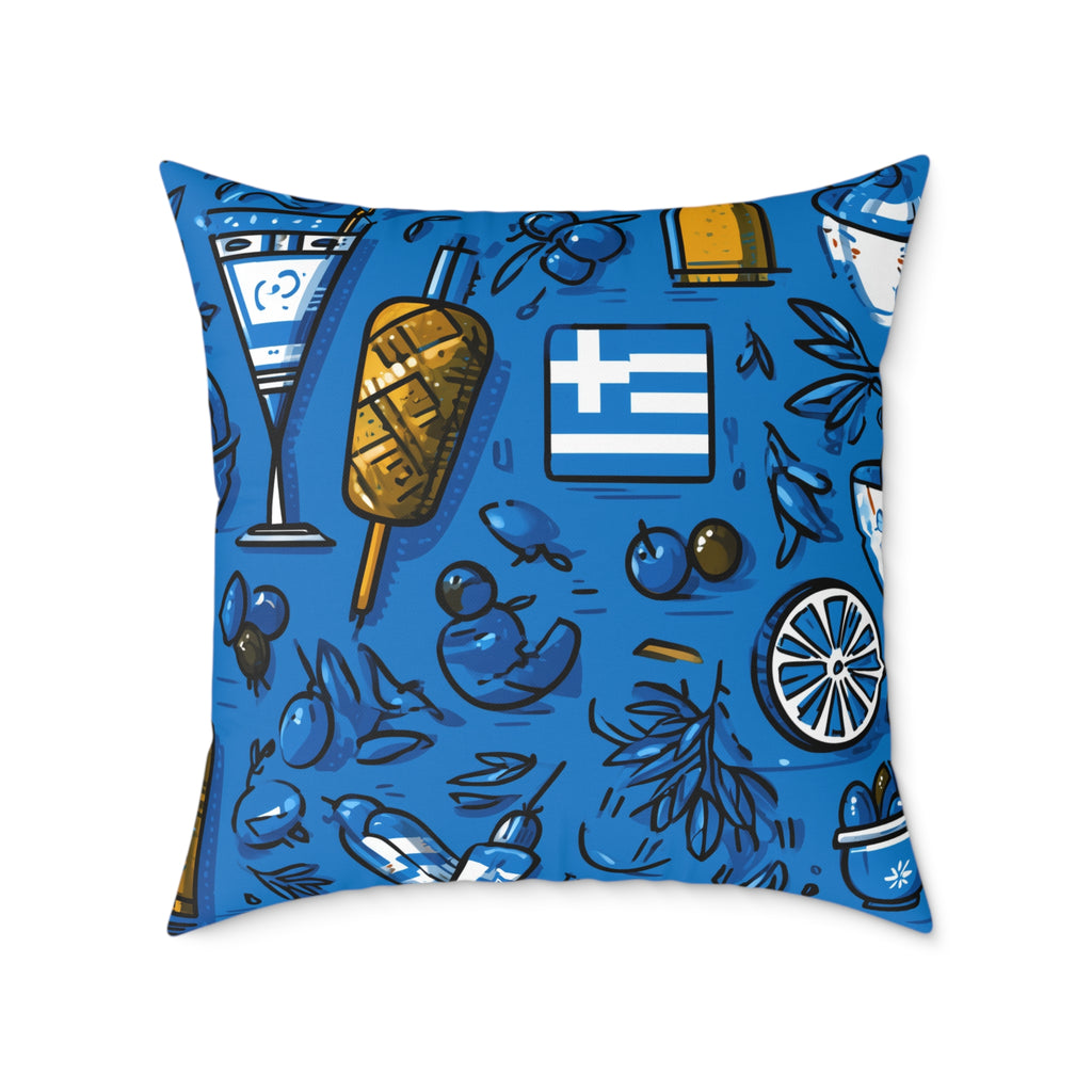 Greece-Inspired Decorative Pillow, Poly Canvas Throw Cushion, Coastal Home Decor, Mediterranean Vibes, Summer Housewarming Gift, [...]