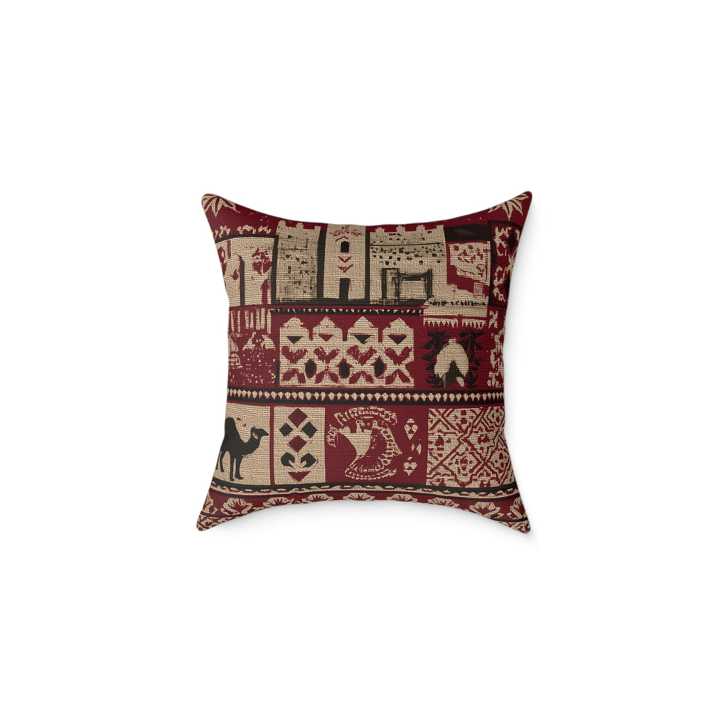 Moroccan Cozy Decorative Pillow, Rustic Home Decor, Holiday Accent Cushion, Gift for Home Warmth, Christmas & Winter Themes