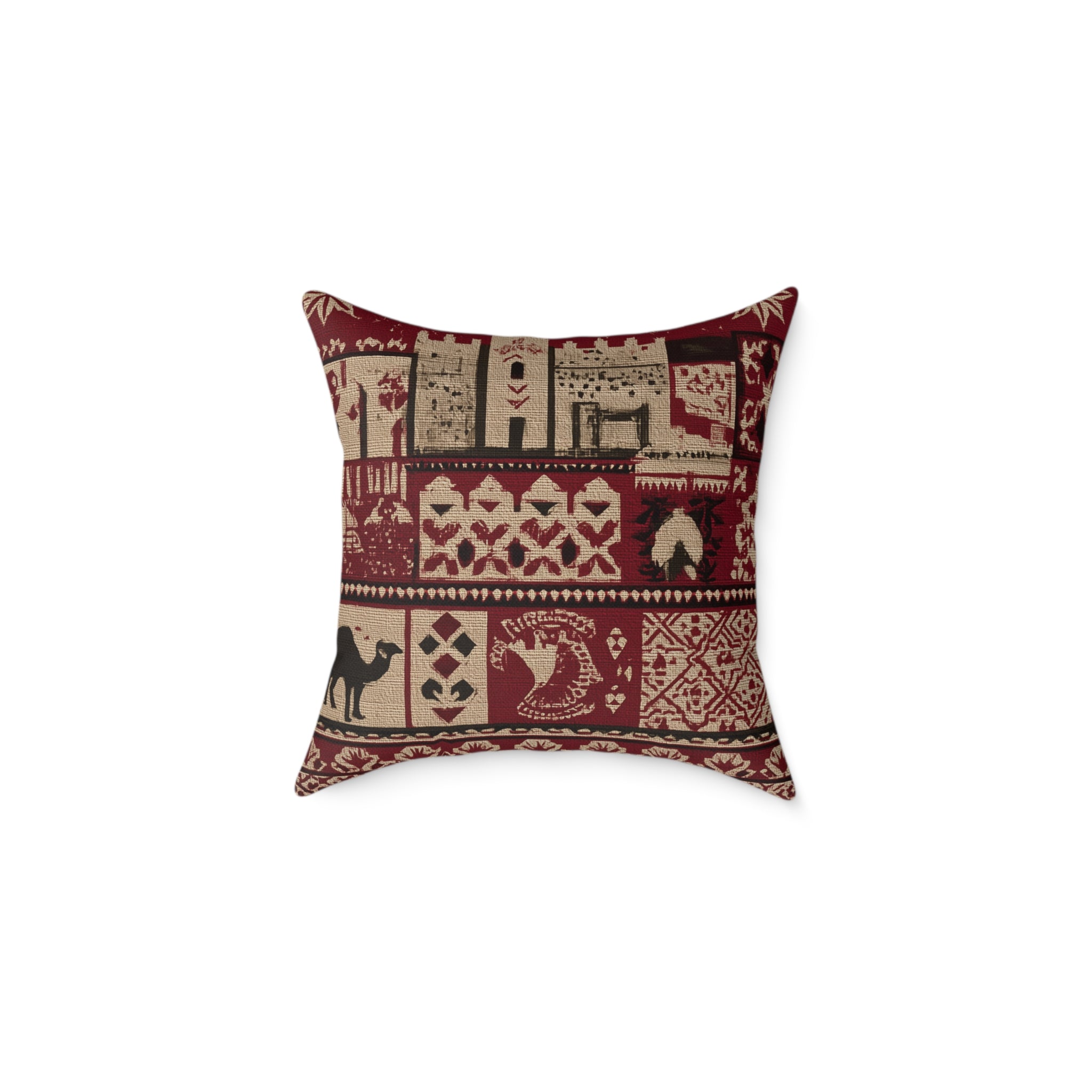 Moroccan Cozy Decorative Pillow, Rustic Home Decor, Holiday Accent Cushion, Gift for Home Warmth, Christmas & Winter Themes