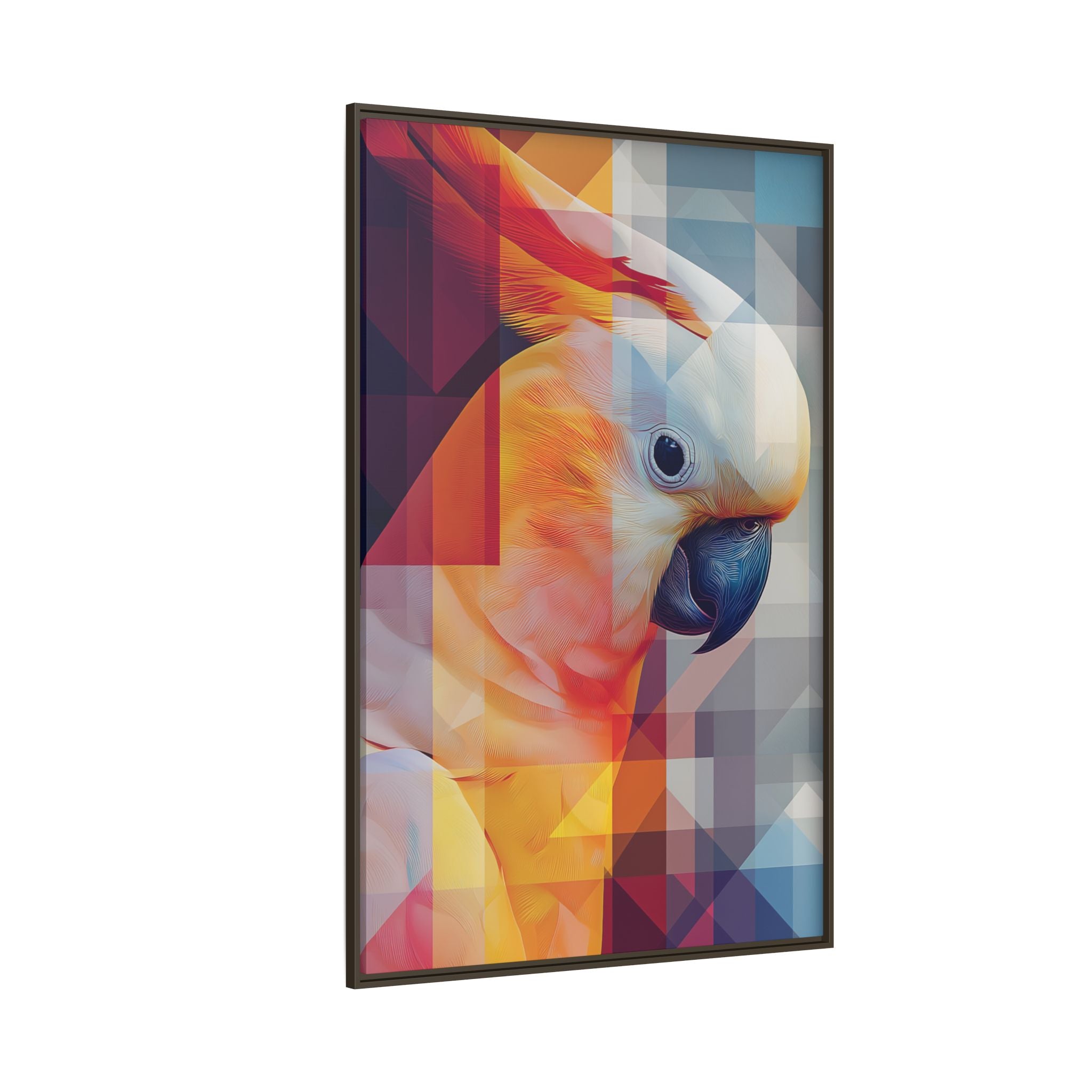 Prismatic Plume: Geometric Parrot Portrait, Digital Mosaic Abstraction   |    Custom Orders Available