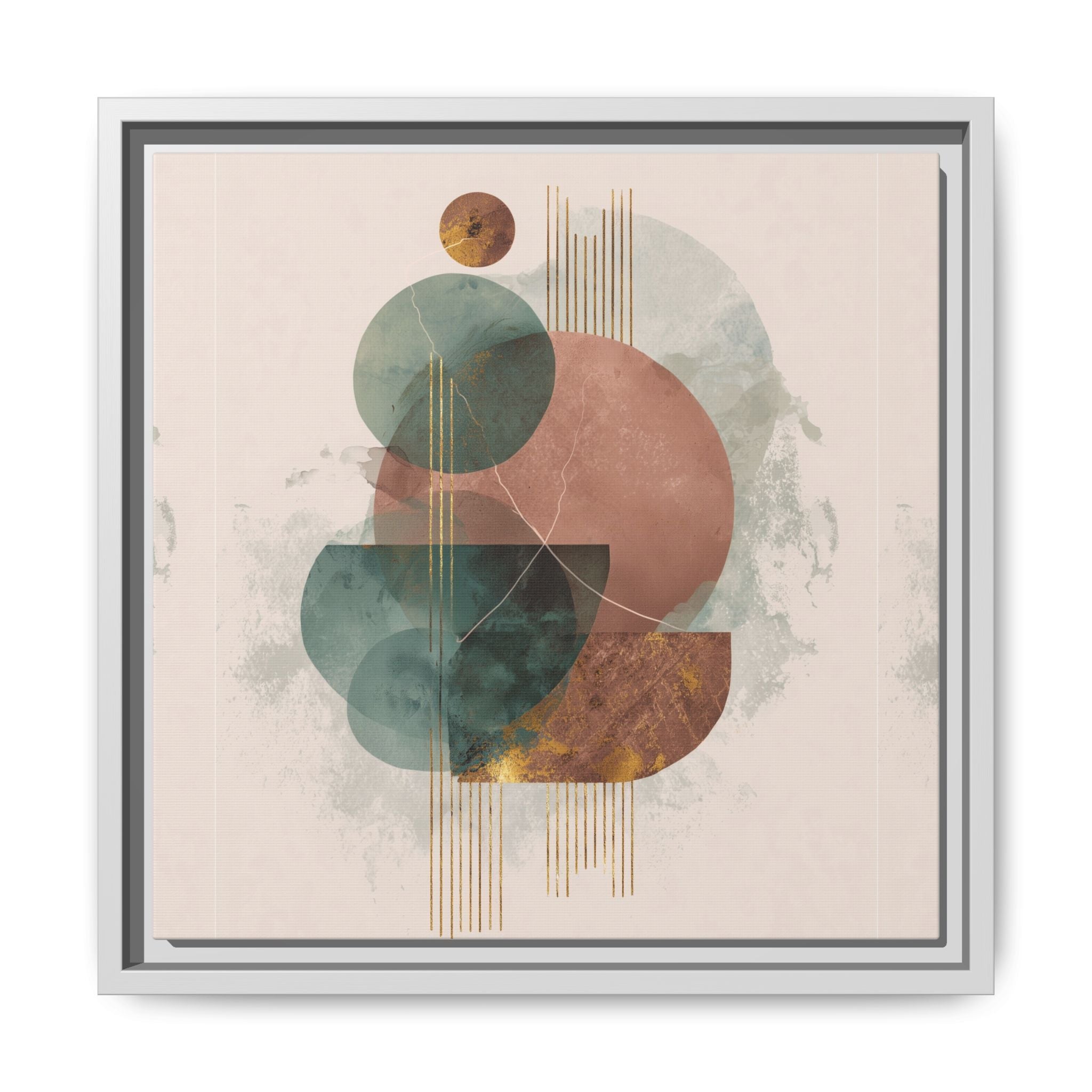 Translucent Geometries: Abstract Circles, Mid-Century Minimalism, Watercolor Layers   |   Custom Orders Accepted