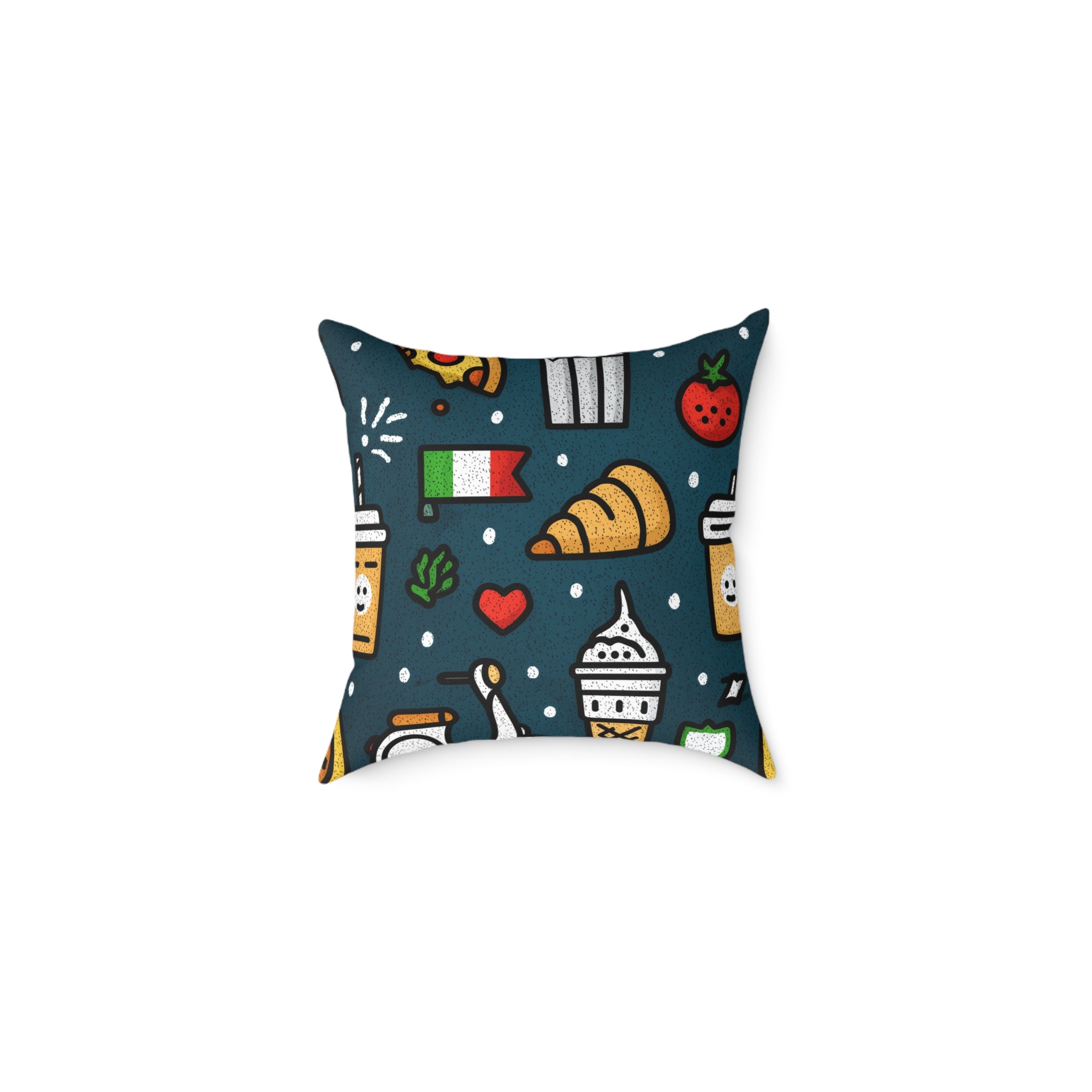 Charming Italy Themed Decorative Pillow, Cozy Couch Accent, Kitchen Decor, Gift for Food Lovers, Fun Home Accessories