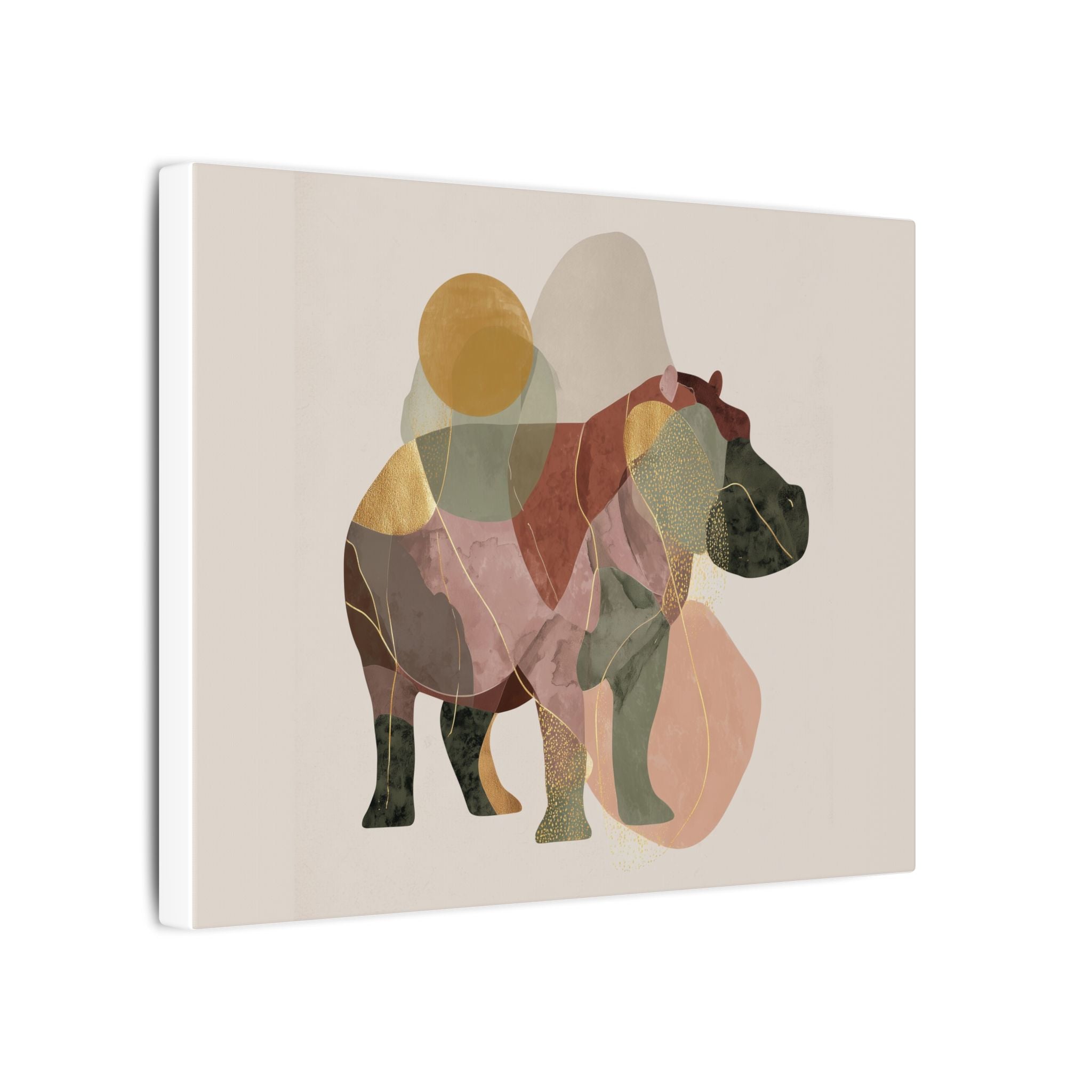 Geometric Hippo: Abstract Animal Art, Minimalist Pastel Composition   |    Custom Orders Available