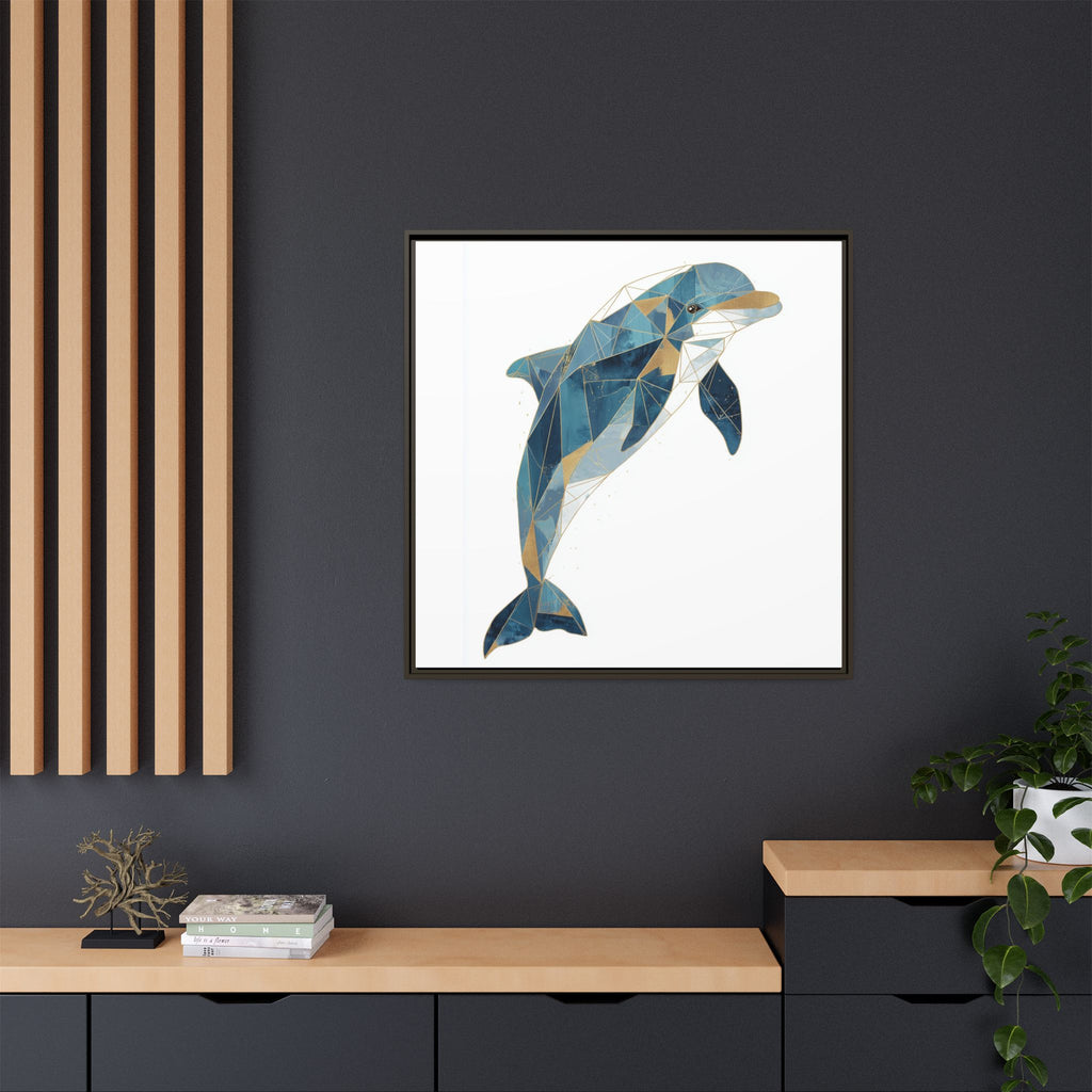 Oceanic Geometry: Dolphin in Blue Polygons, Modern Marine Art   |  Personalized & Custom Orders Available