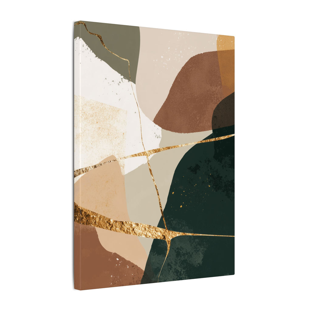 Canvas Print, Abstract Earthy Gold Wall Art, Modern Designer Home Decor, Stretched Matte Canvas; Thick, Multi-Size, Office Decor