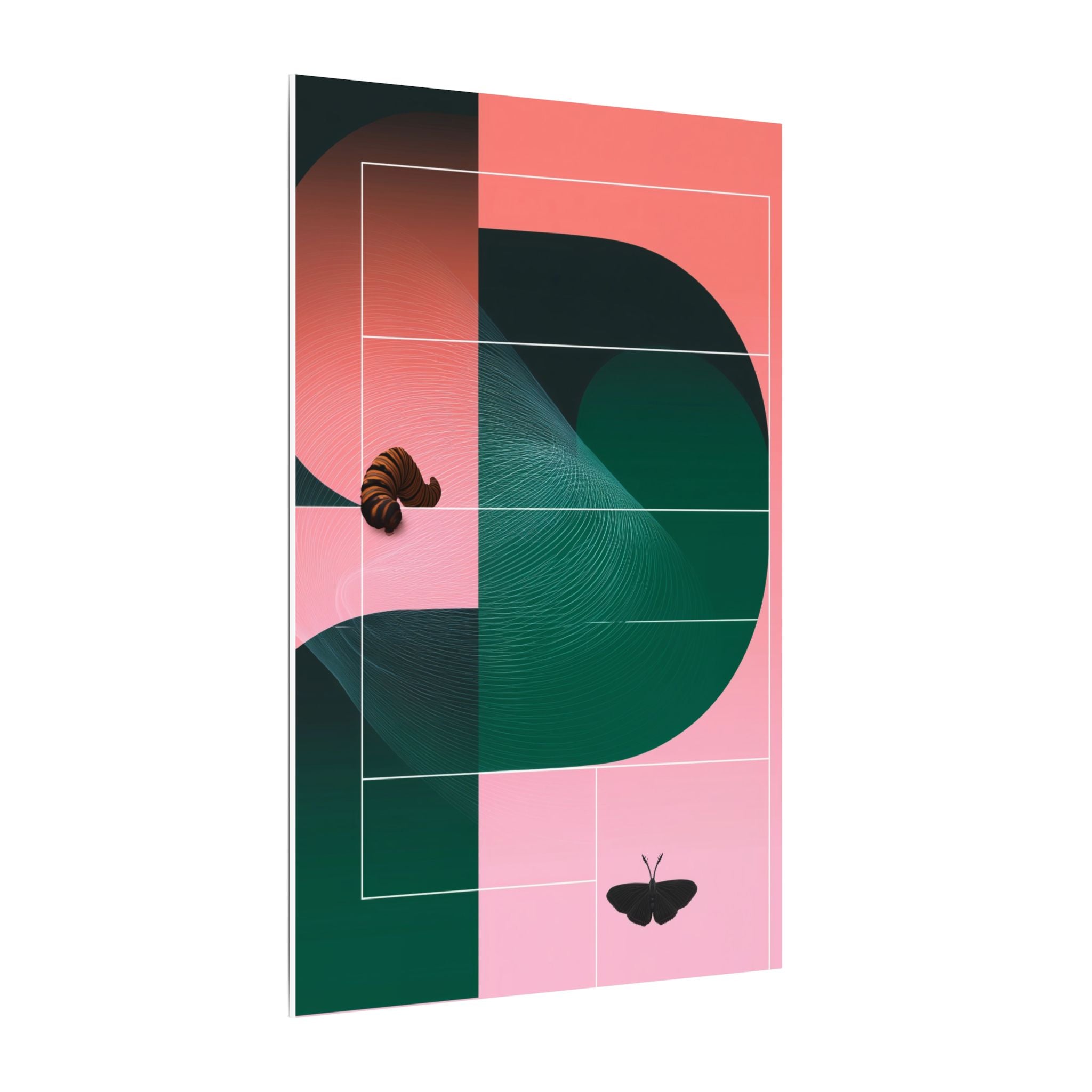 Geometric Harmony: Abstract Curves and Color Blocks, Modernist Compositional Design   |    Custom Orders Available