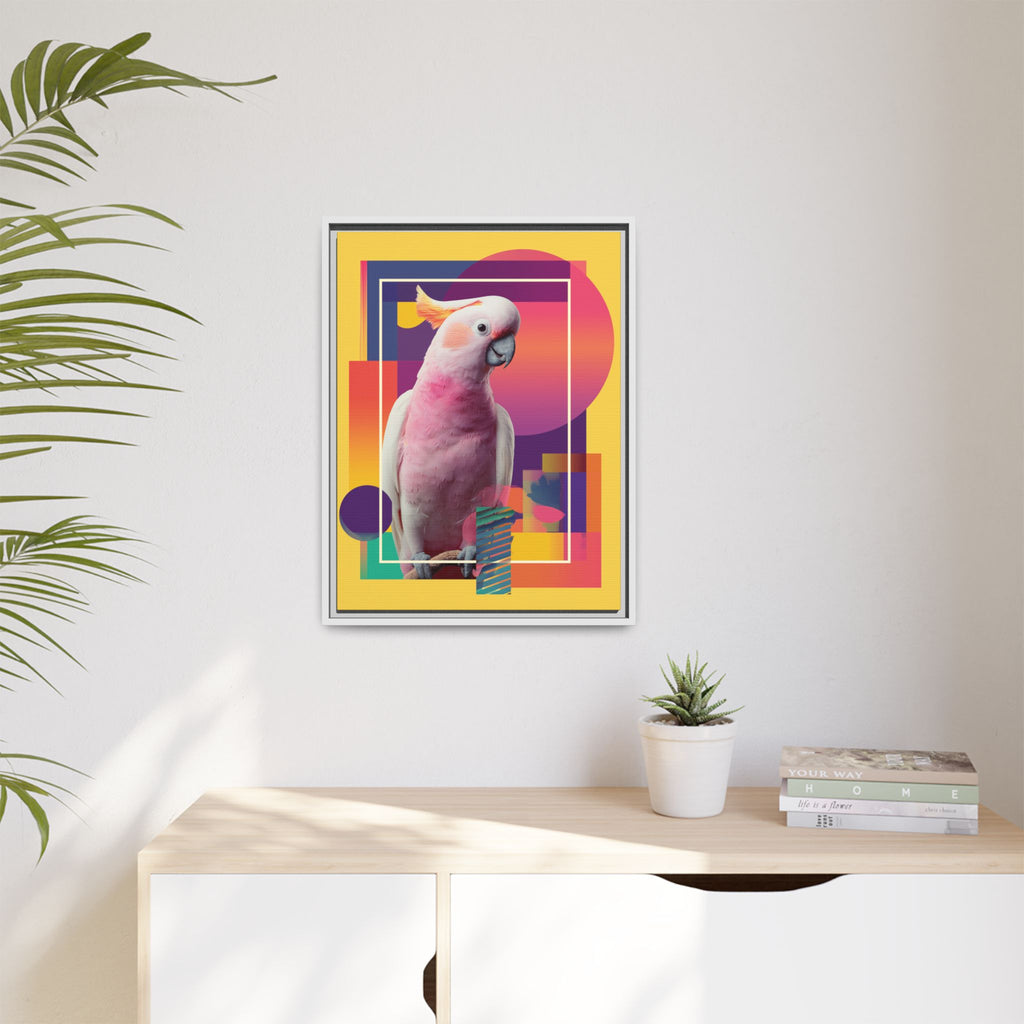 Geometric Cockatoo Composition: Moluccan Parrot Portrait, Modern Abstract Design   |    Custom Orders Available