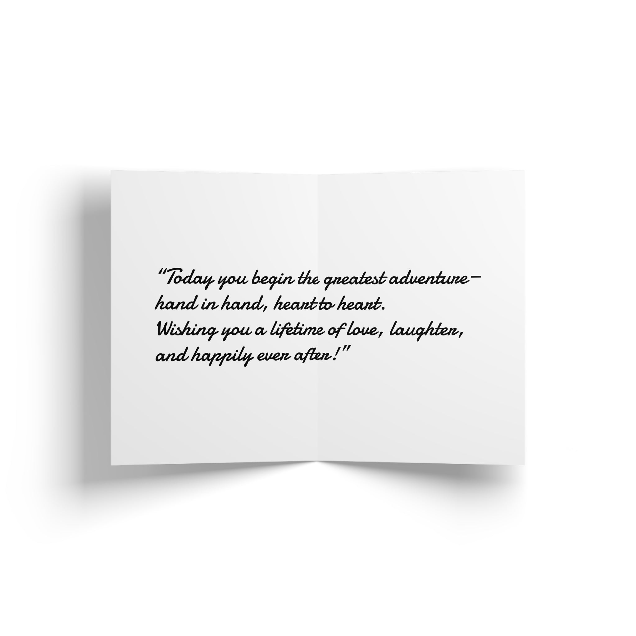 Wedding Wishes Greeting Card — Vintage Black & White Heart Design