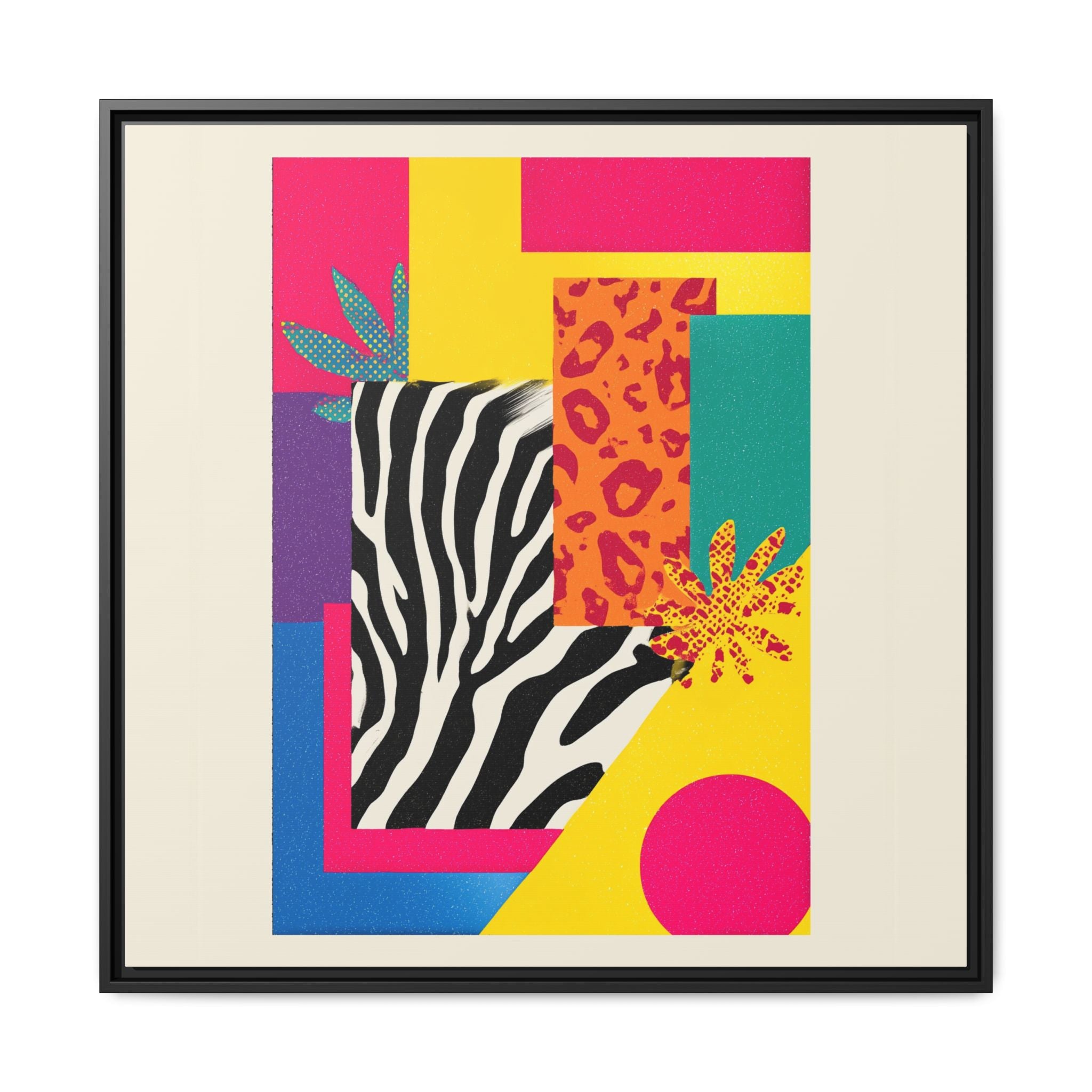 Zebra Stripes & Leopard Spots: 80s Pop Art Design, Memphis Style Graphic, Geometric Color Block Pattern   |   Custom Orders Accepted