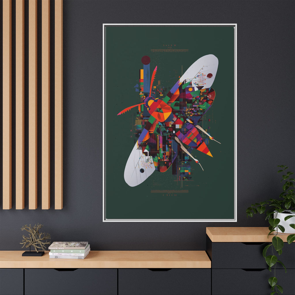 Geometric Metamorphosis Framed Print: Urban Nature Mosaic, Abstract Butterfly Fragments   |  Personalized & Custom Orders Available
