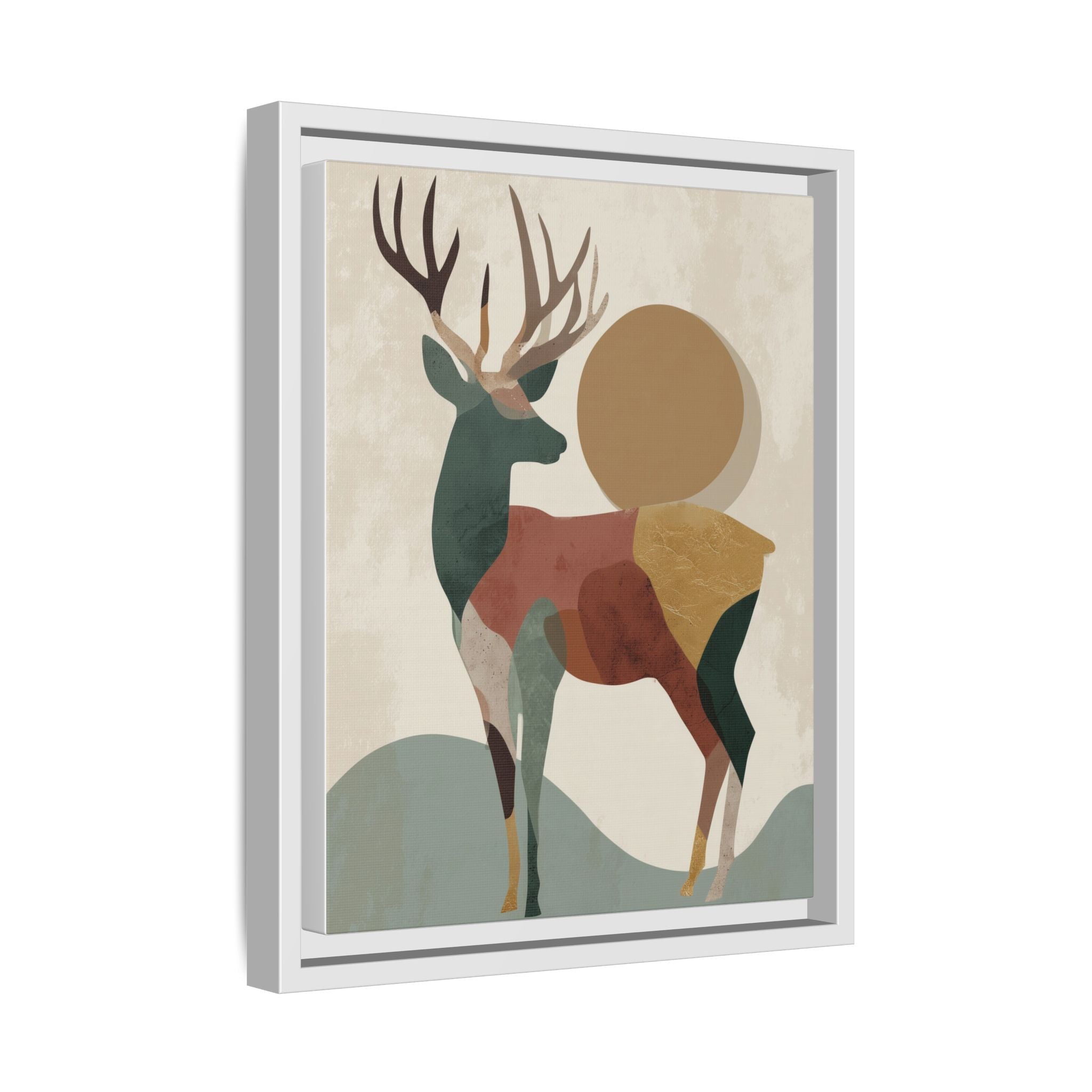 Geometric Deer Mosaic Framed Print : Modern Abstract Wildlife Art, Minimalist Nature Print   |  Personalized & Custom Orders Available