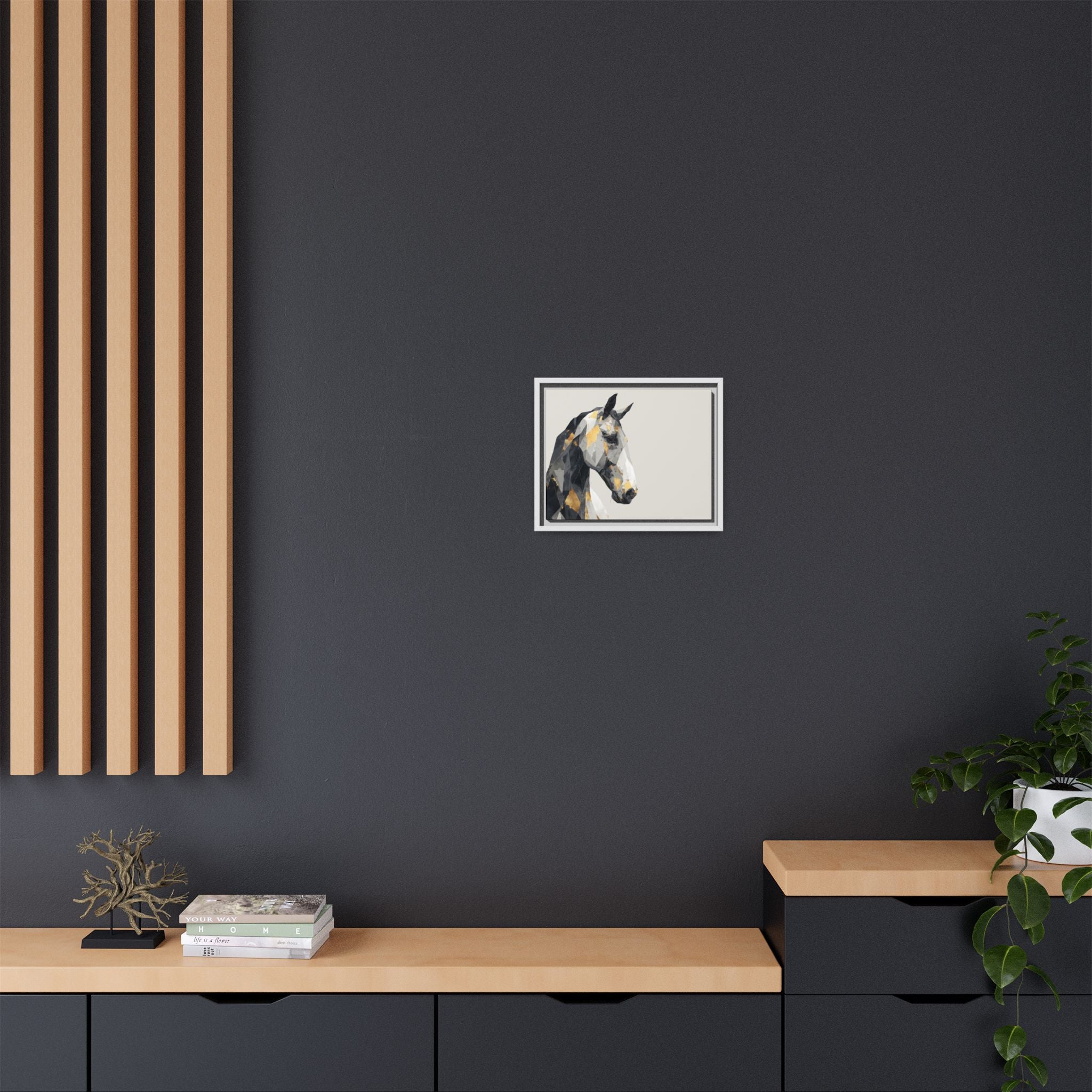 Equine Geometrica: Contemporary Cubist Horse, Metallic Abstract Portrait   |  Personalized & Custom Orders Available