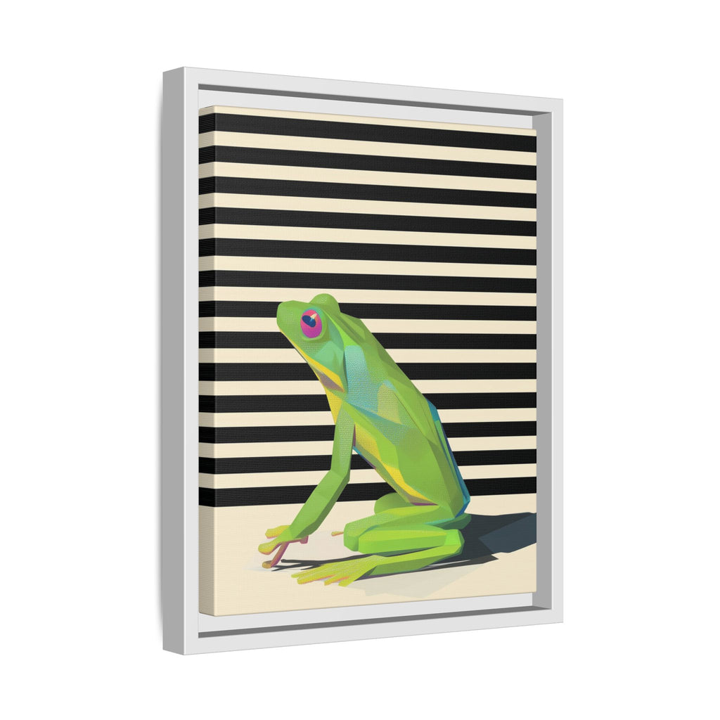 Stylized Frog Portrait Framed Print , Minimalist Pop Art Design   |  Personalized & Custom Orders Available