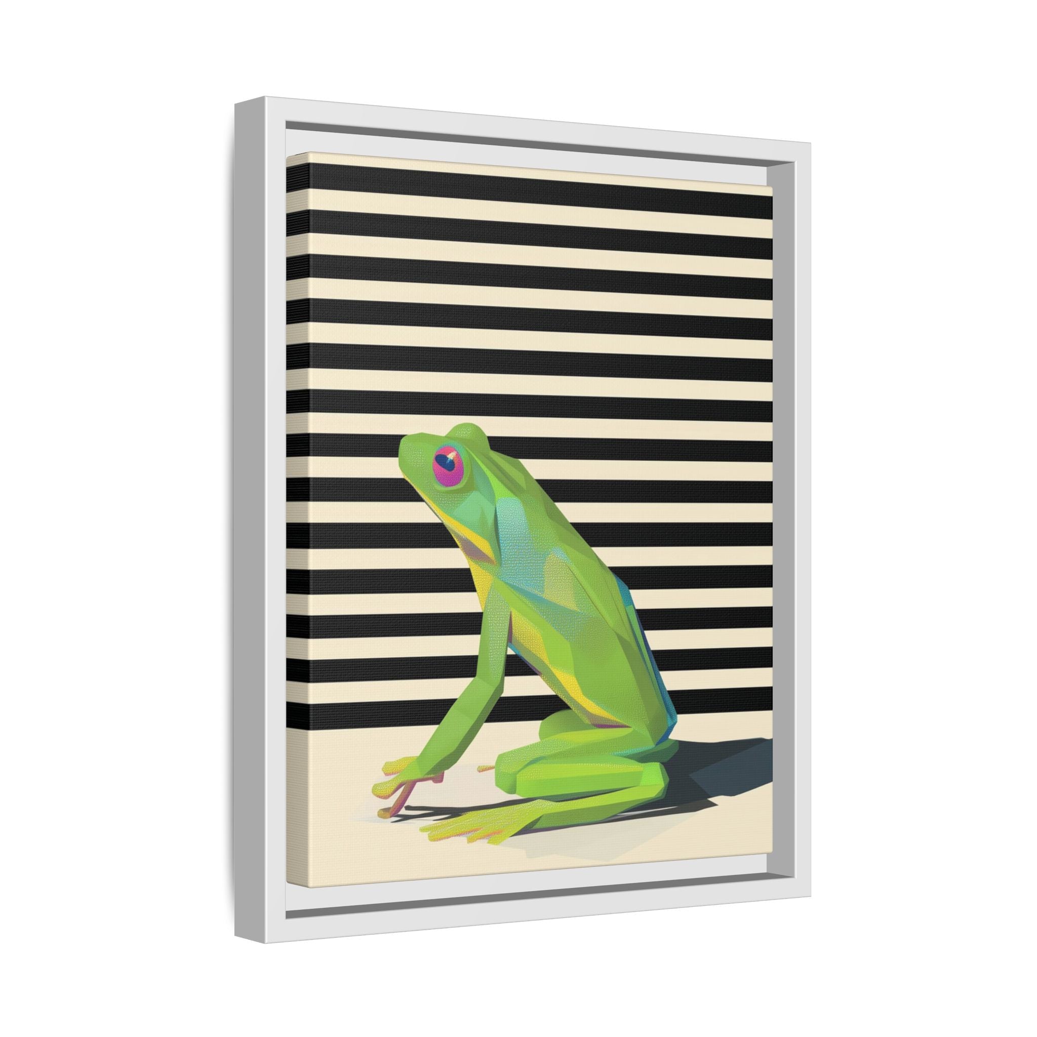 Stylized Frog Portrait Framed Print , Minimalist Pop Art Design   |  Personalized & Custom Orders Available