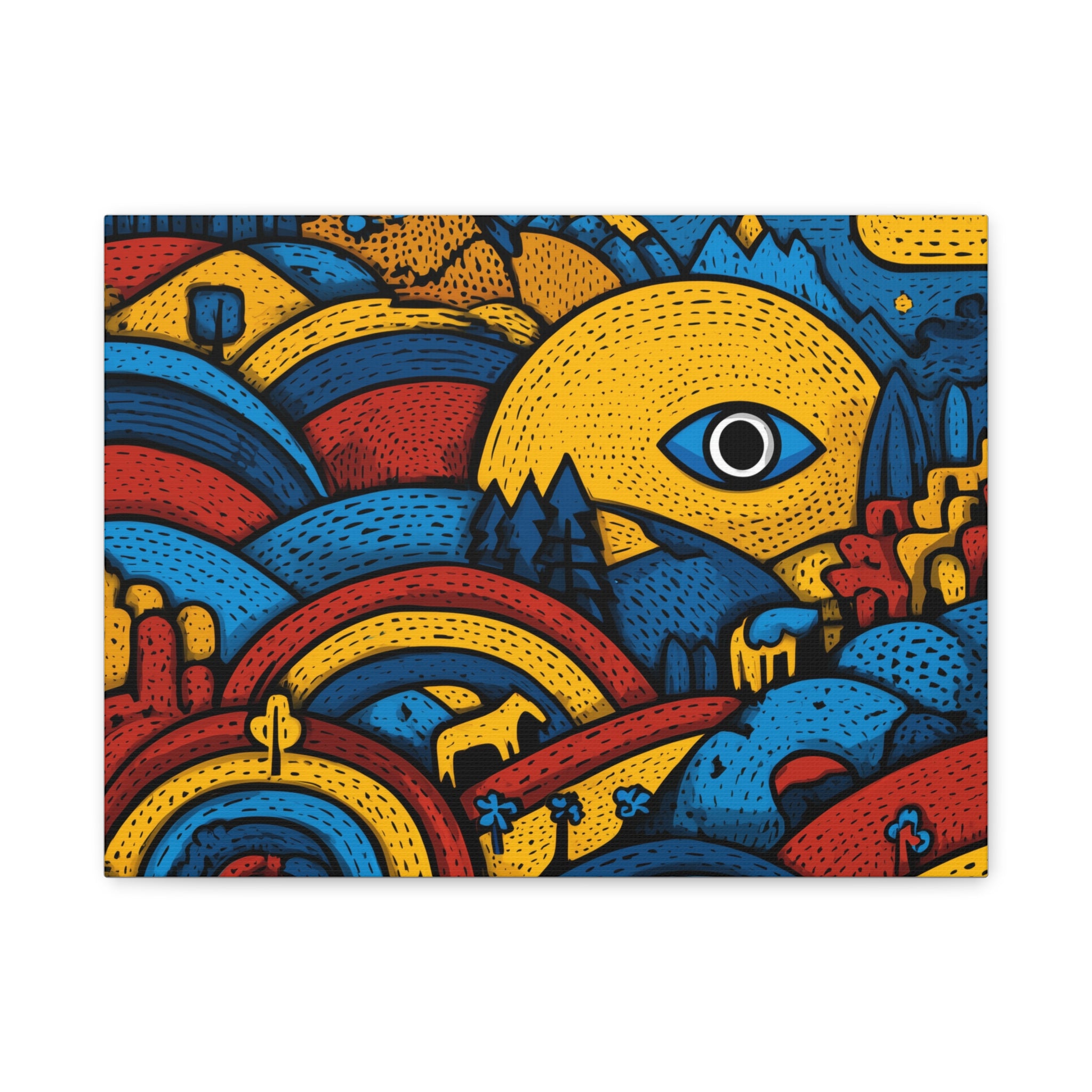 Colorful Landscape Canvas Artwork, Abstract Wall Decor, Home Wall Art, Boho Decor, Eye-catching Art for Living Room