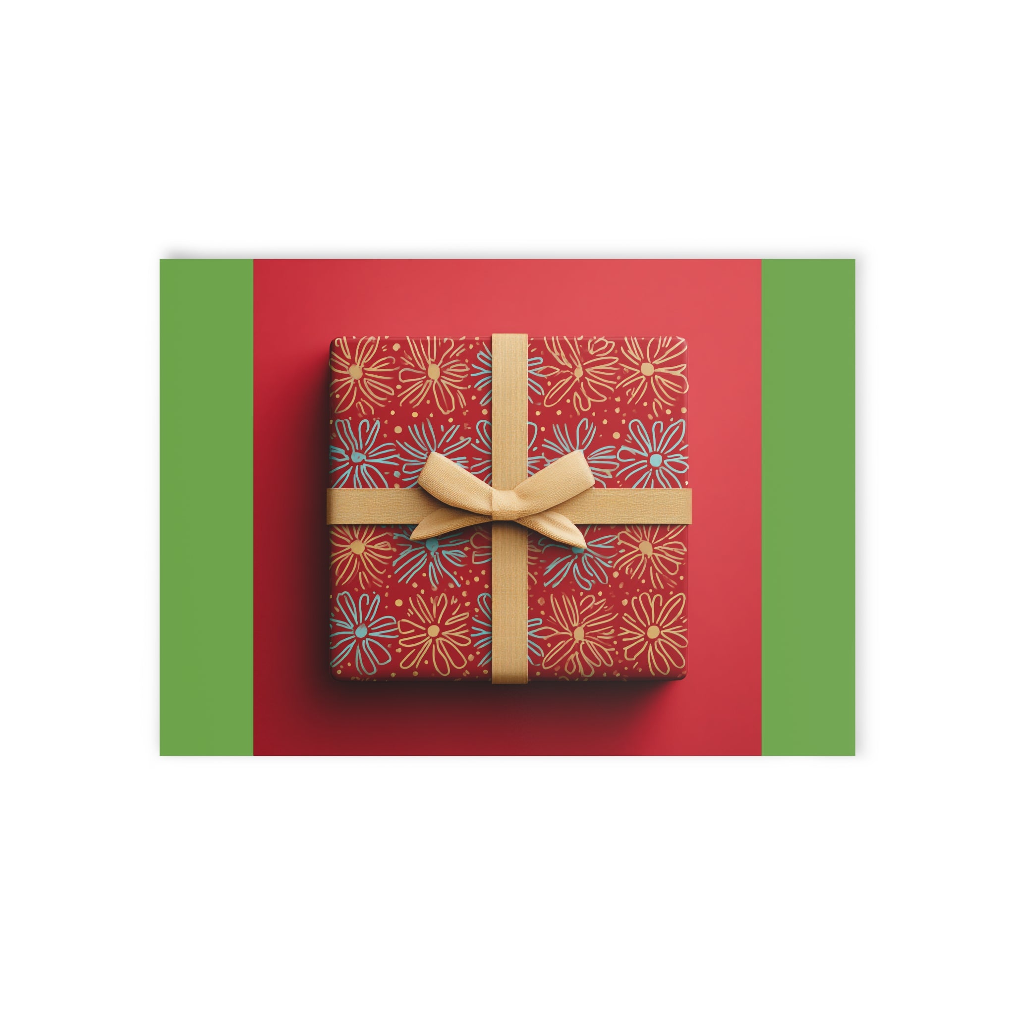 Two-Sided Holiday Cards with Classy Present Design, Perfect for Christmas Greetings, Festive Seasonal Wishes, Unique Christmas Gift