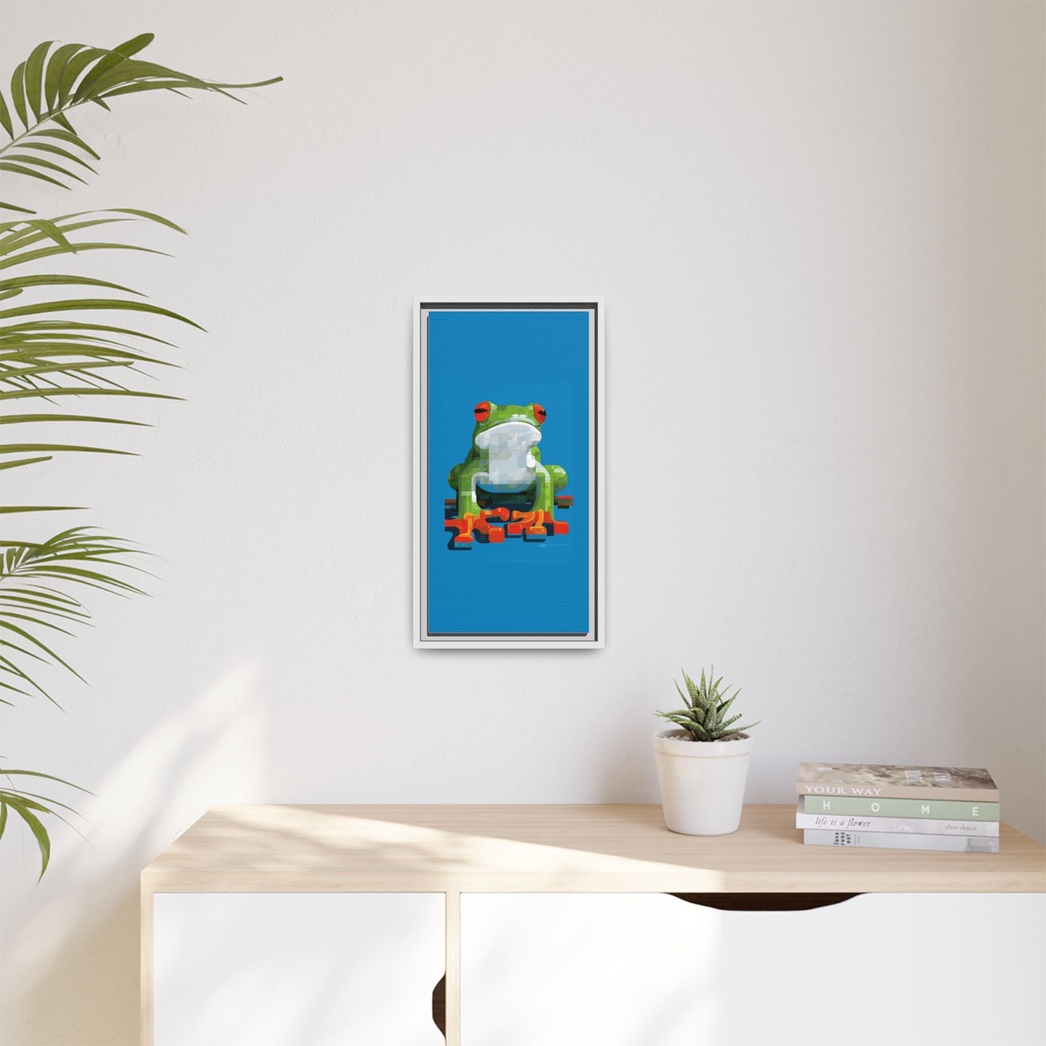 Mosaic Amphibian: Geometric Frog Portrait, Digital Pixel Art Illustration   |    Custom Orders Available