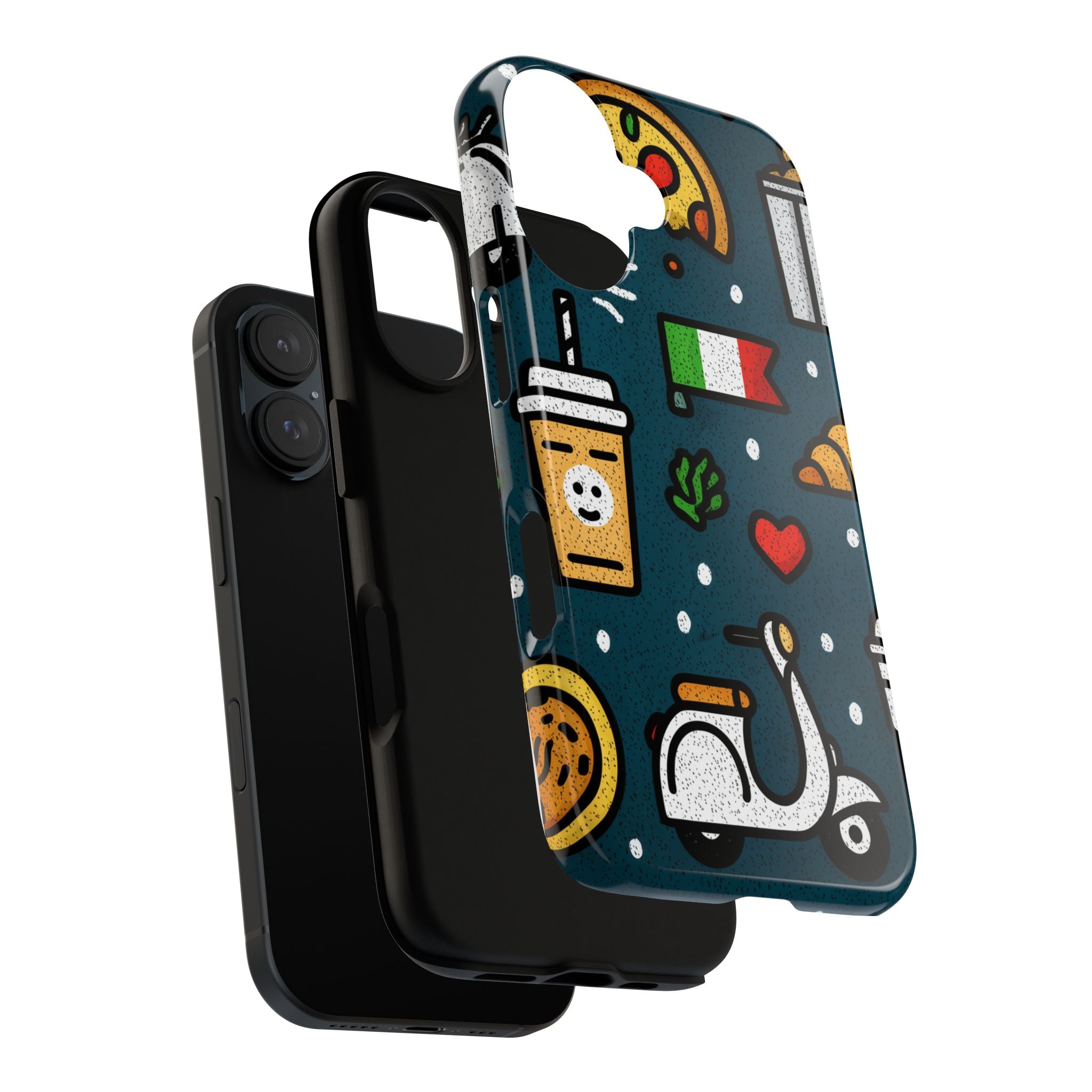 Italy Italian Vespa Colorful iPhone Case, Funky Phone Cover, Unique Cell Phone Accessory, Fun Design for Kids and Teens, Gift for Holidays